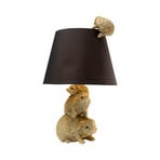 Kare galda lampa Animal Hedgehog Family, zelta/brūna, E27