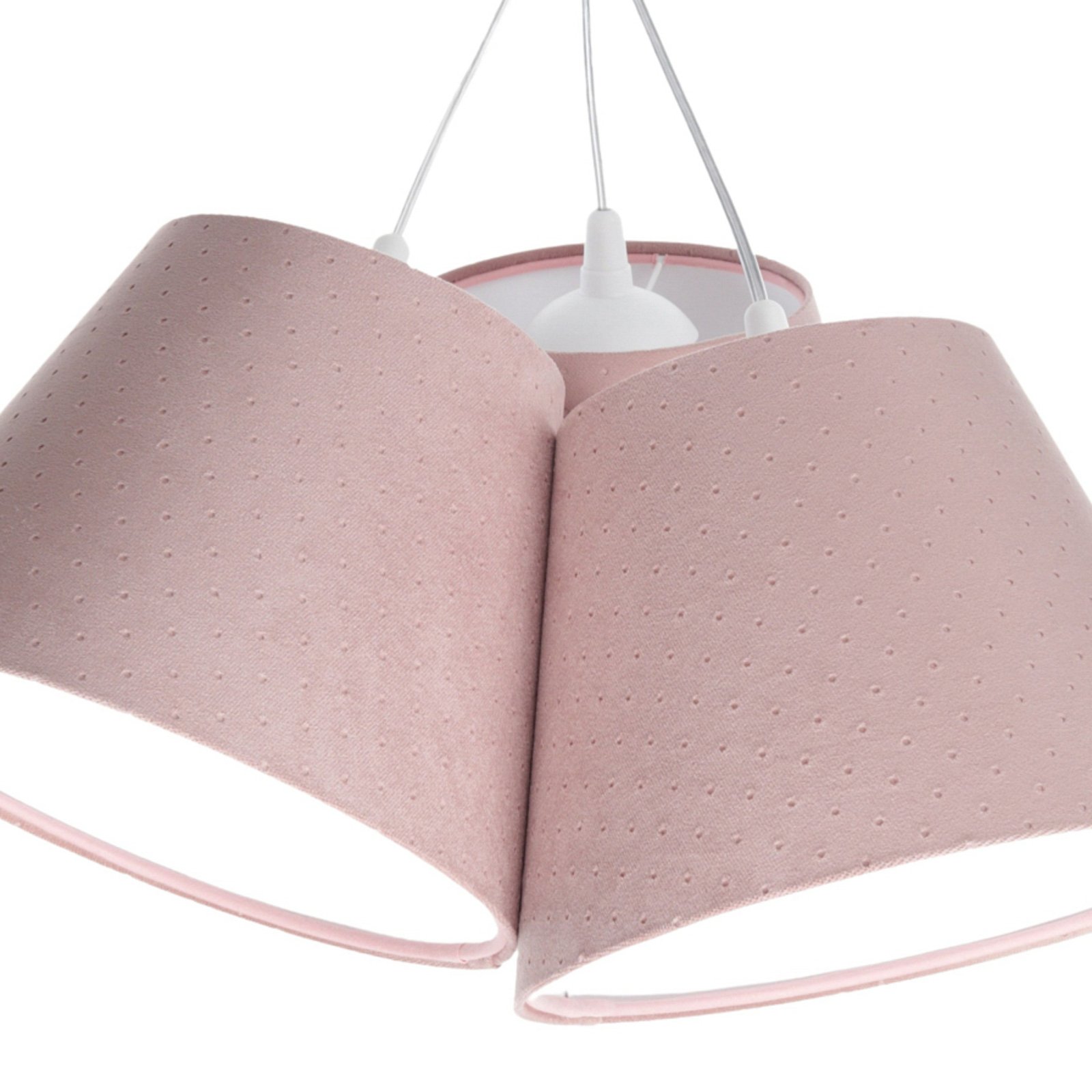 Hanglamp Rosabelle, kegelvormig, roze, 3-lamps