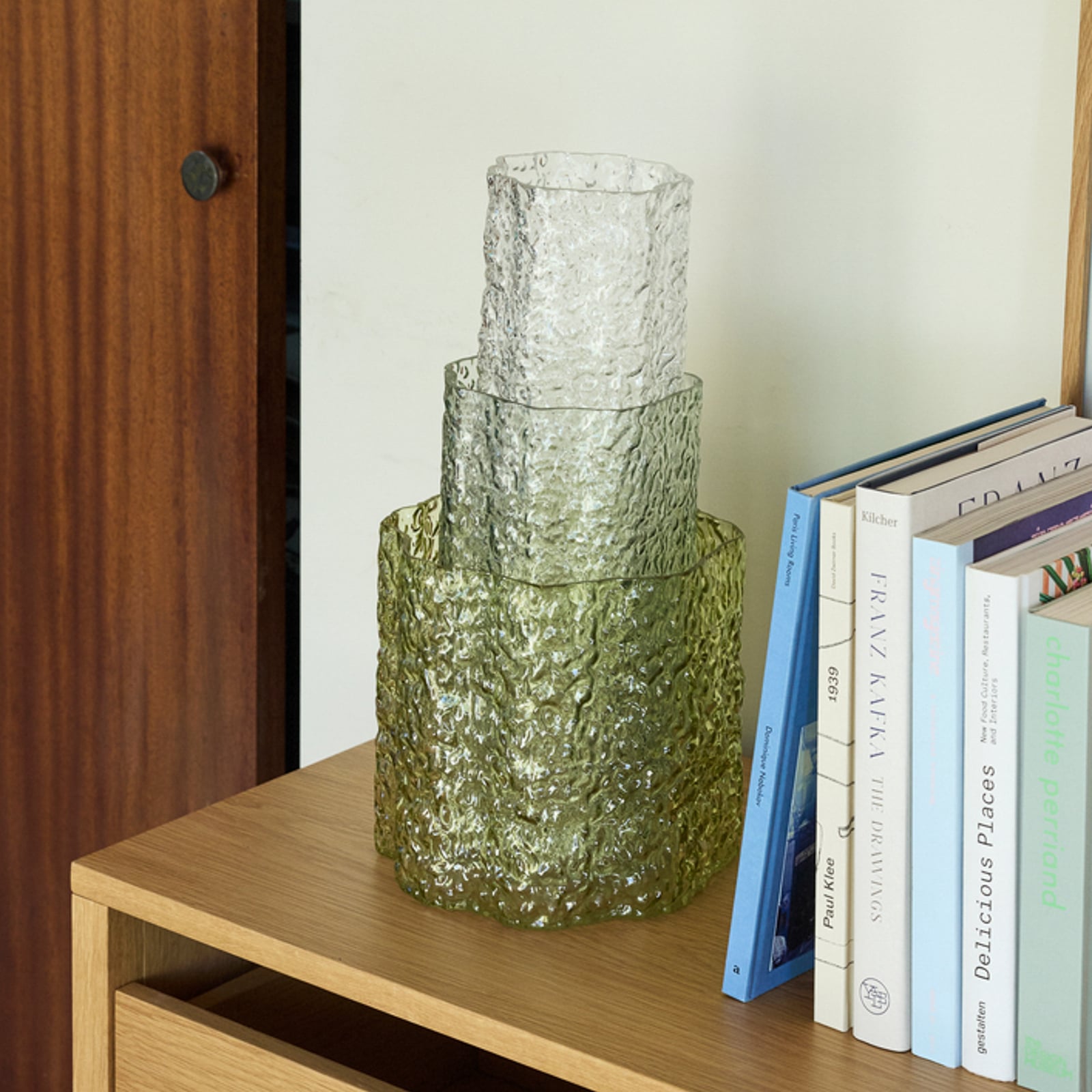 Vaso triplo, set da 3, verde/trasparente - Hübsch