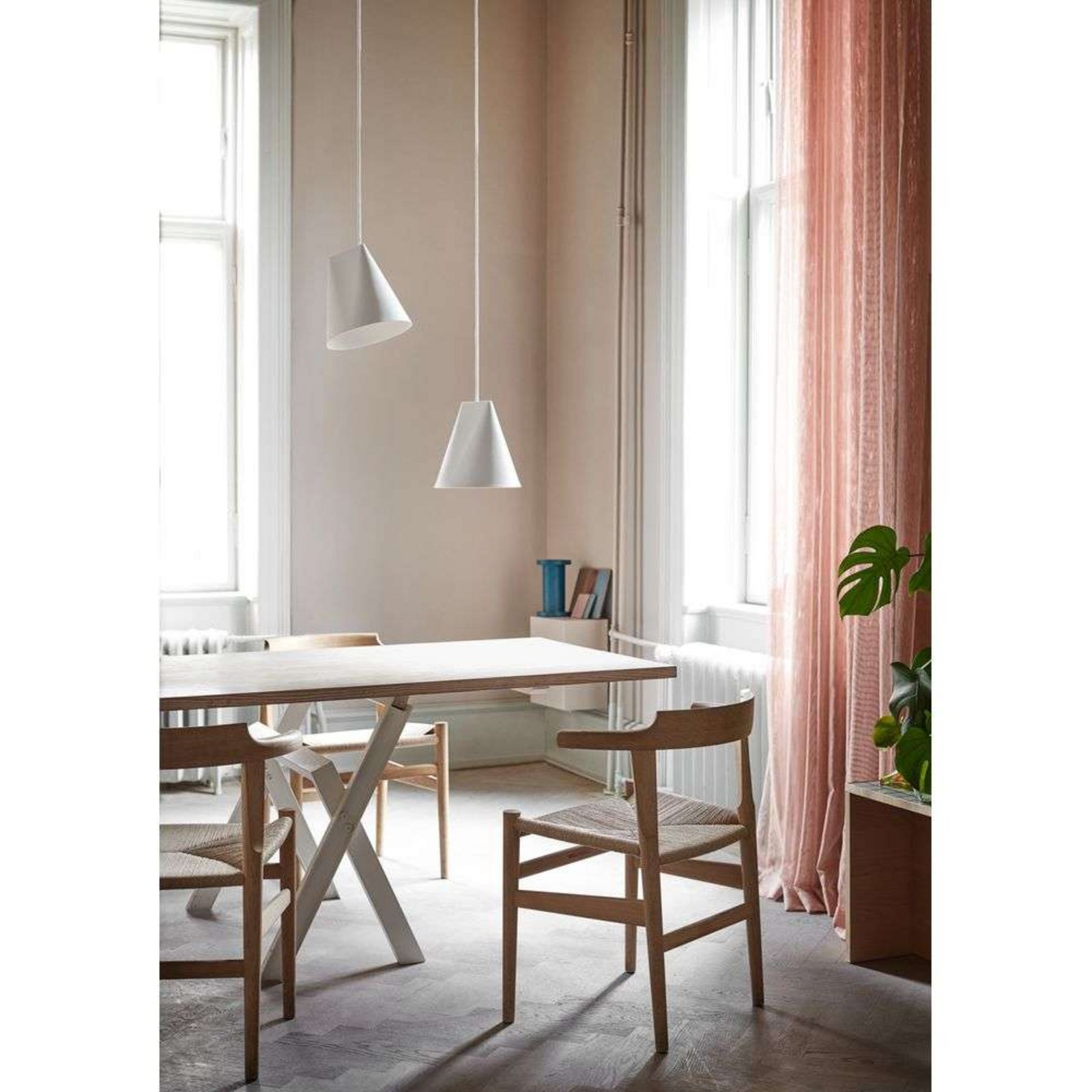 Ceramic Wide Pendant White - Moebe