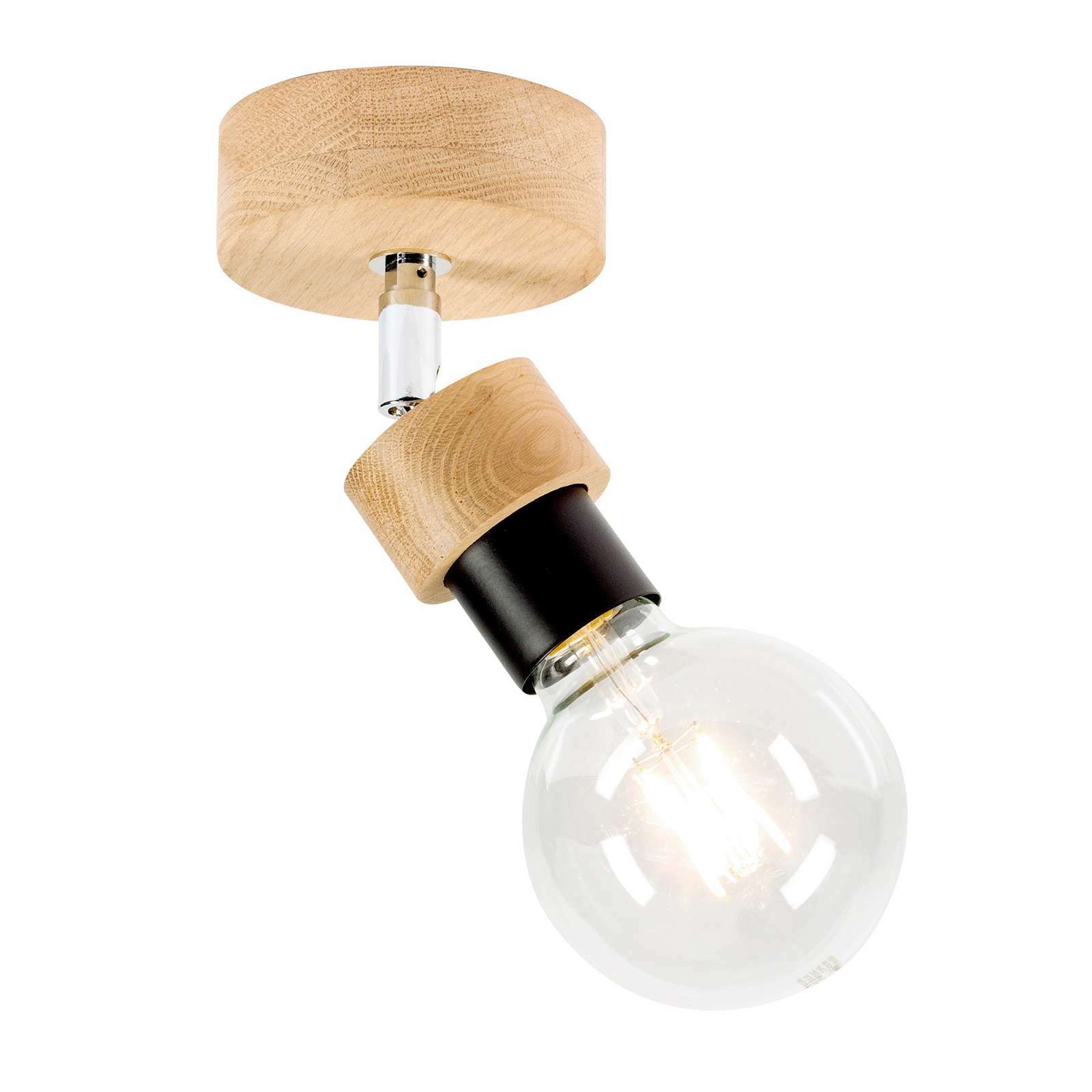 Envolight Merlo wandlamp eiken geolied, 1-lamp