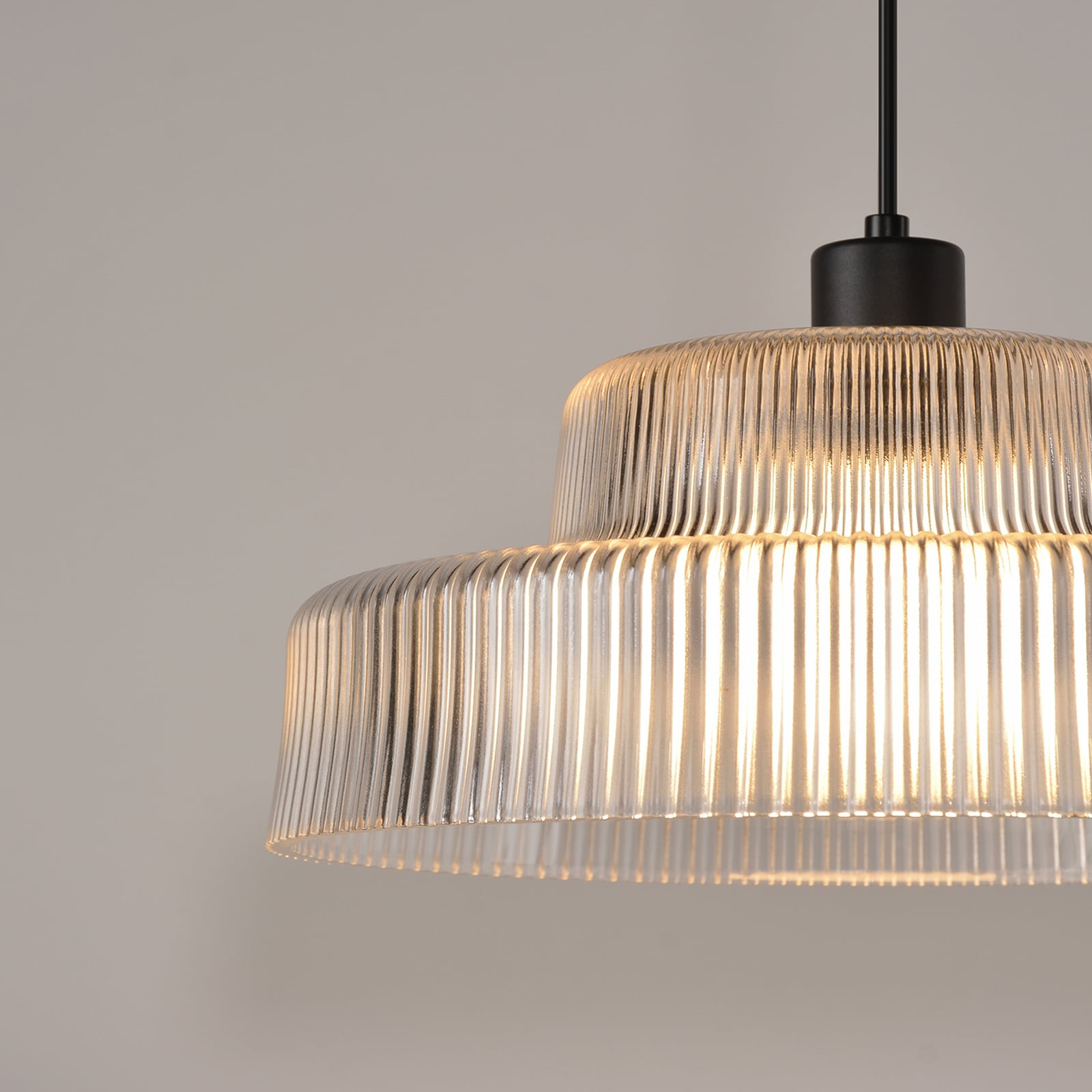 Lampada a sospensione Lorenzo trasparente/nera Ø 35 cm - COREP SAS