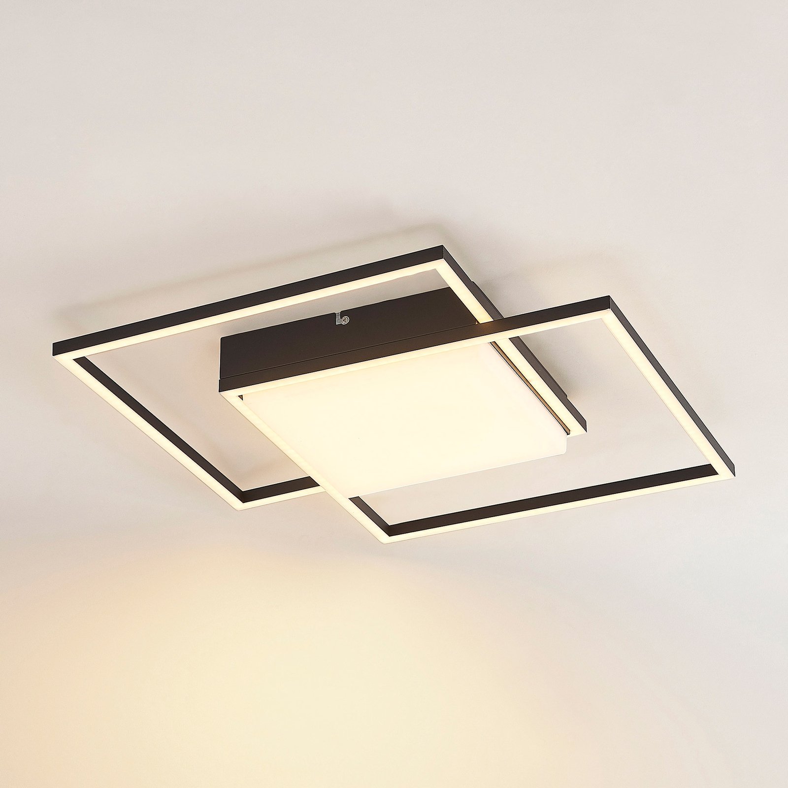 Lindby Zayd LED ceiling light, black, dimmable