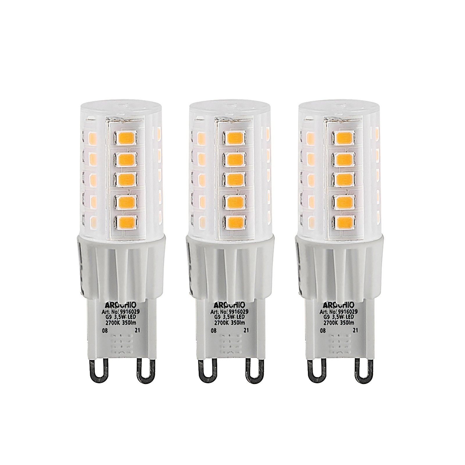 Arcchio LED-Stiftsockellampe G9 3,5W 830 3er-Set