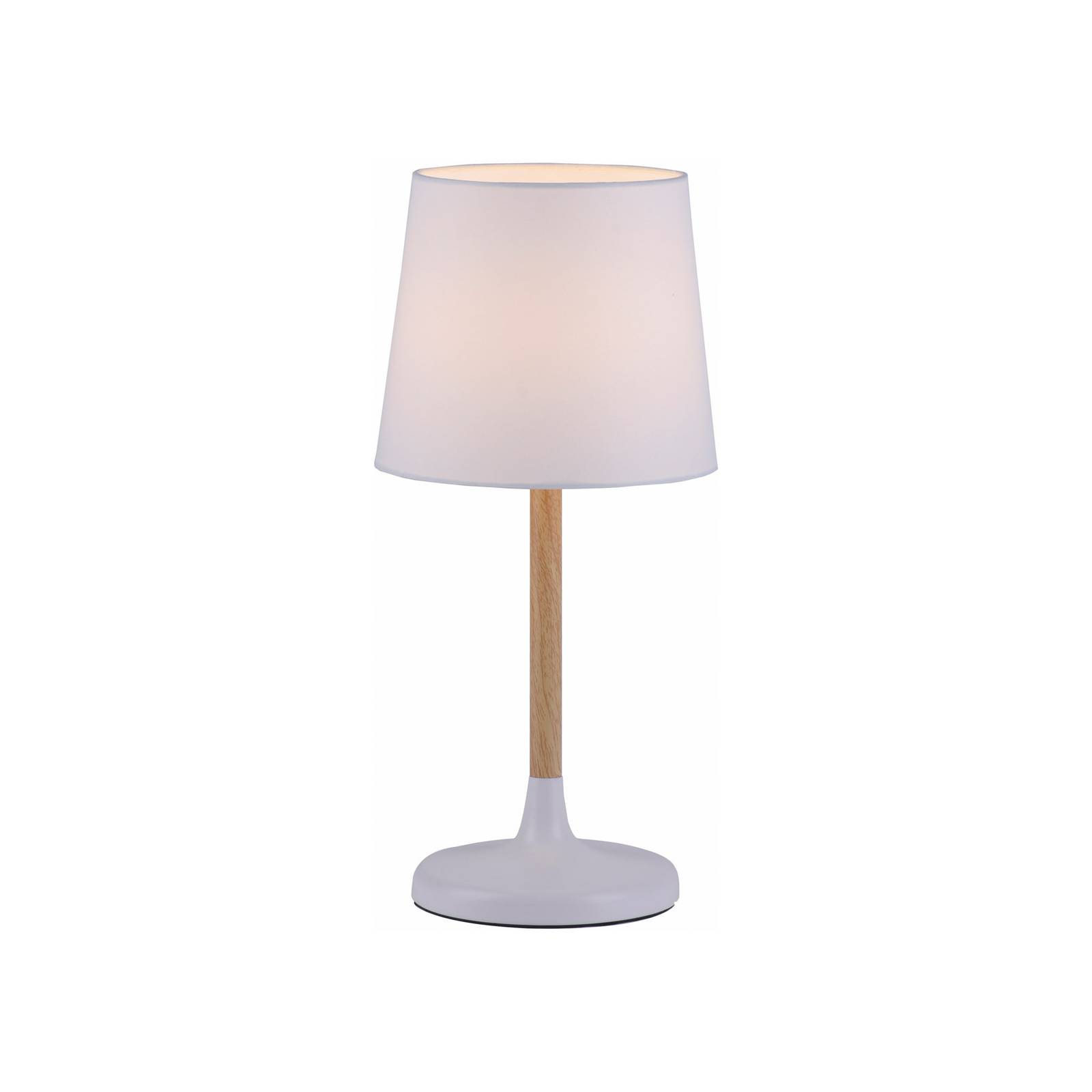 Lampe à poser Nima avec abat-jour en tissu blanc