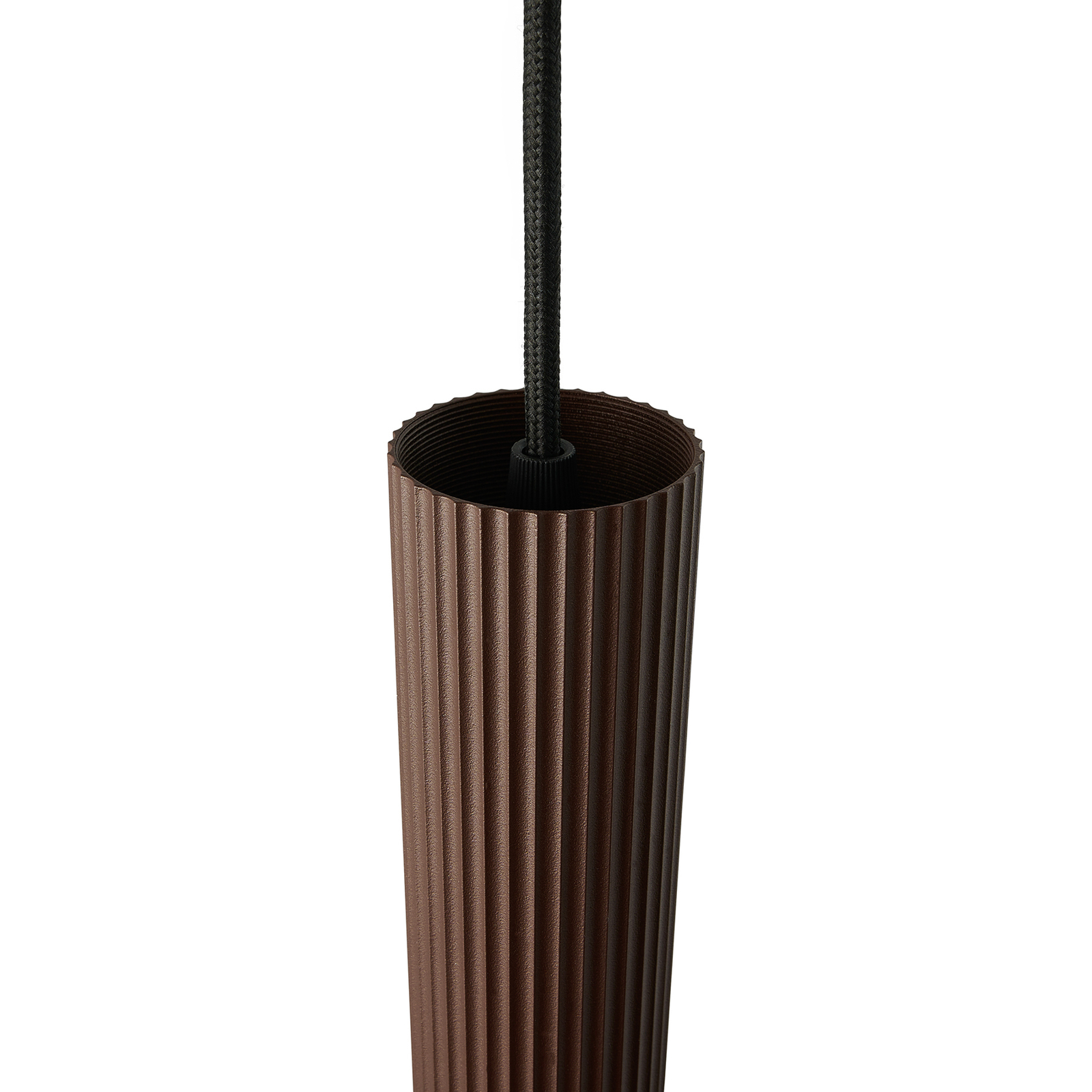 Vico pendant light, metal shade, 1-bulb, brown metallic