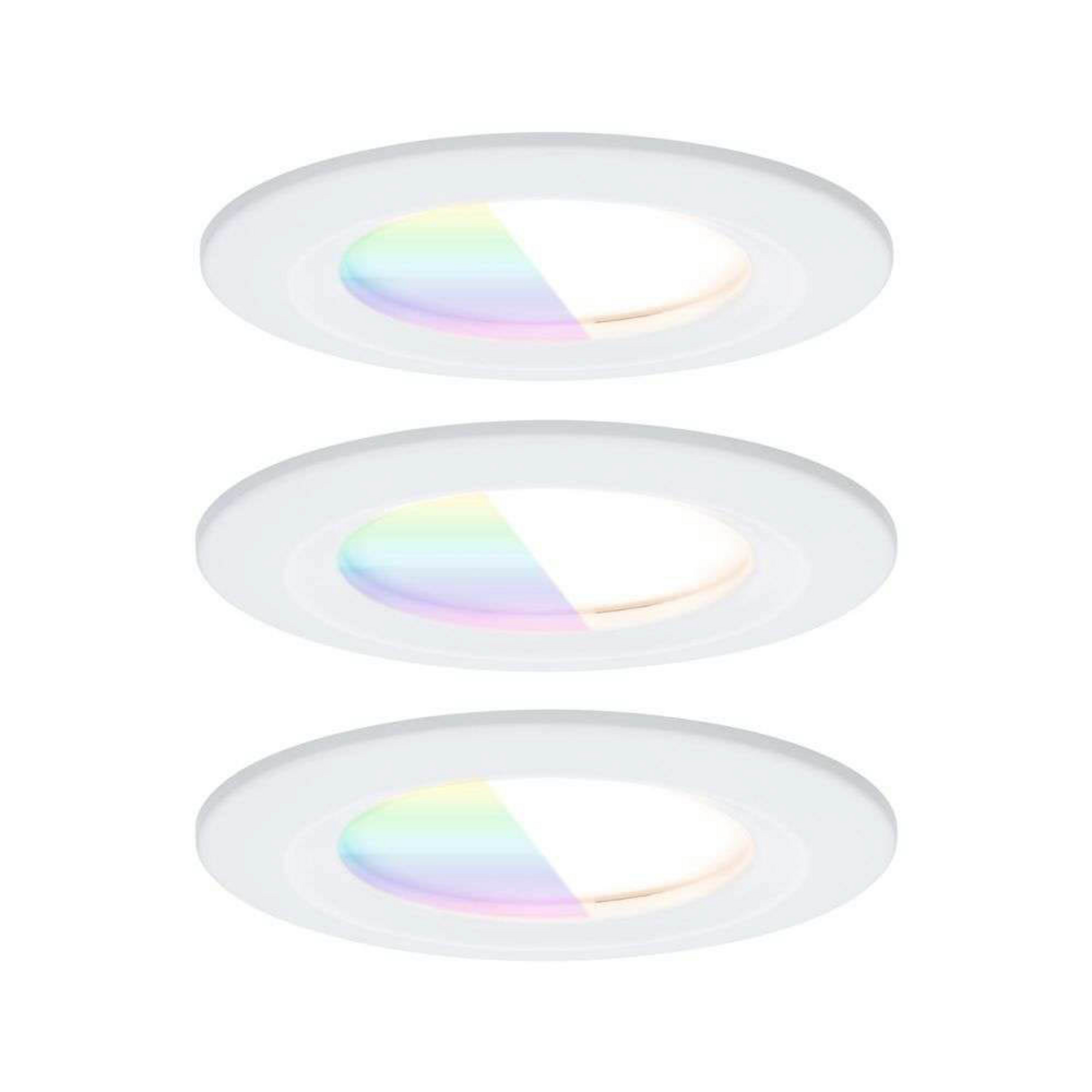 Nova Coin Smart recessed lamp, white, Ø 7.8 cm, RGBW, set of 3 – Paulmann