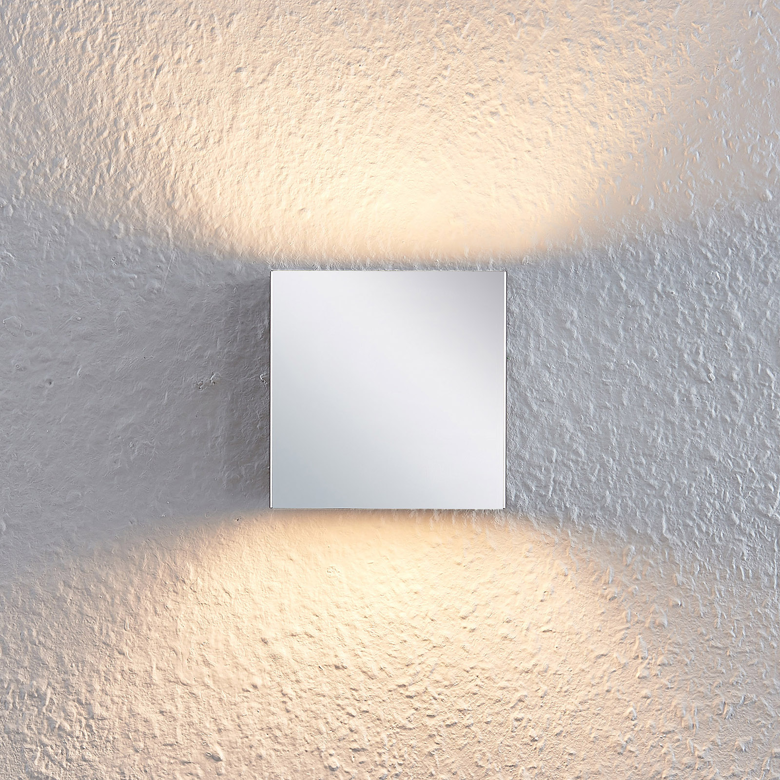 Chrom-Wandlampe Nehle, eckig, 1-flammig