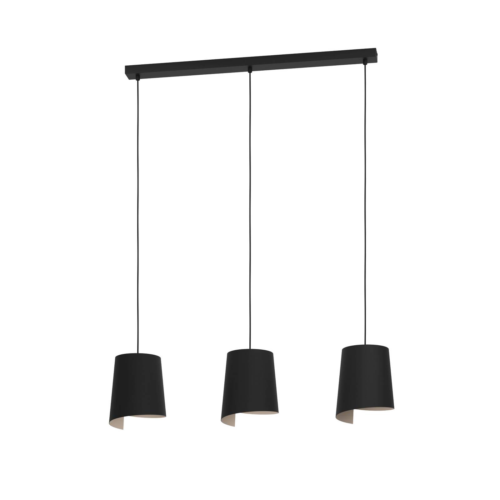 Suspension Bolivia noire/sable à 3 lampes