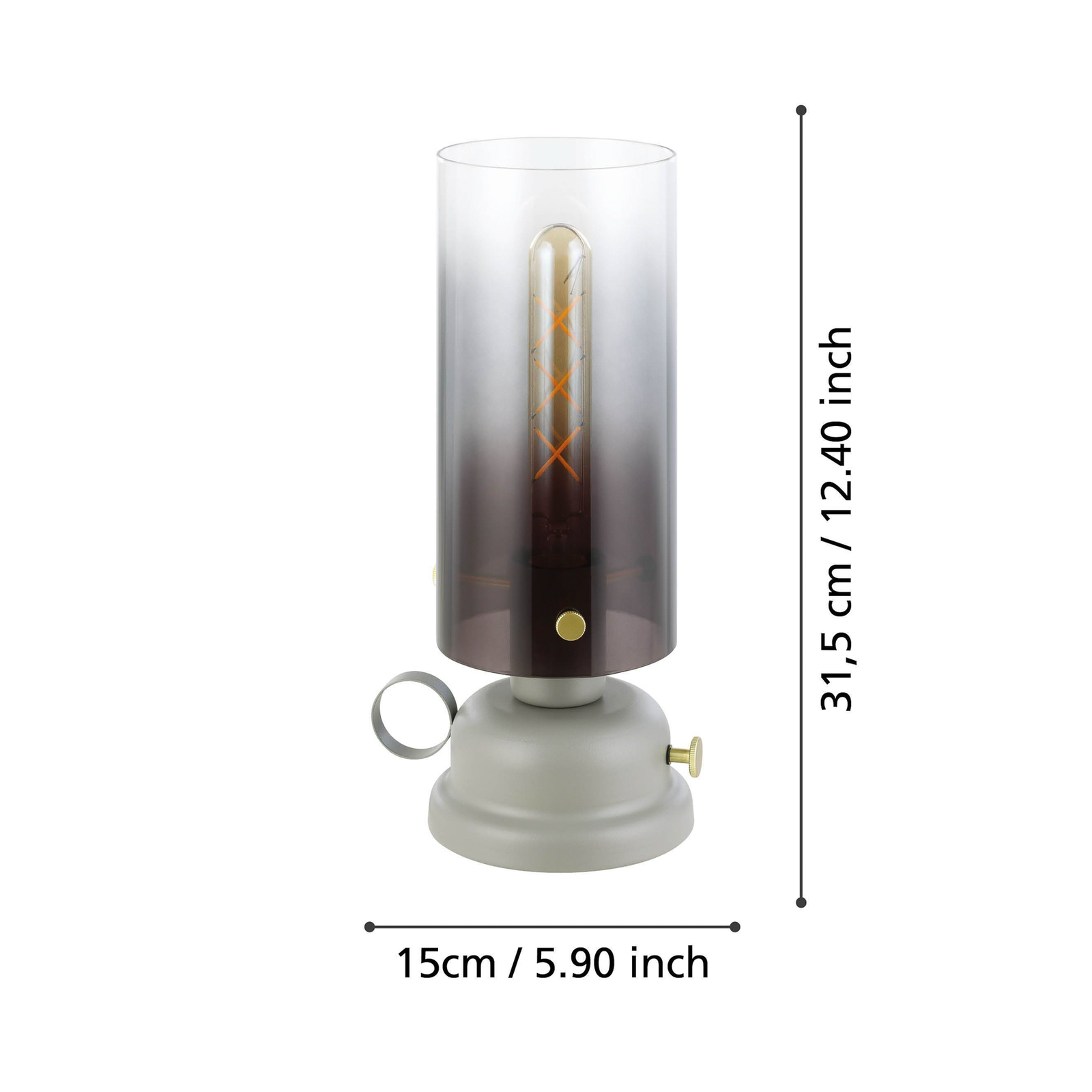 Lámpara de mesa Gargrave, diseño lámpara de aceite