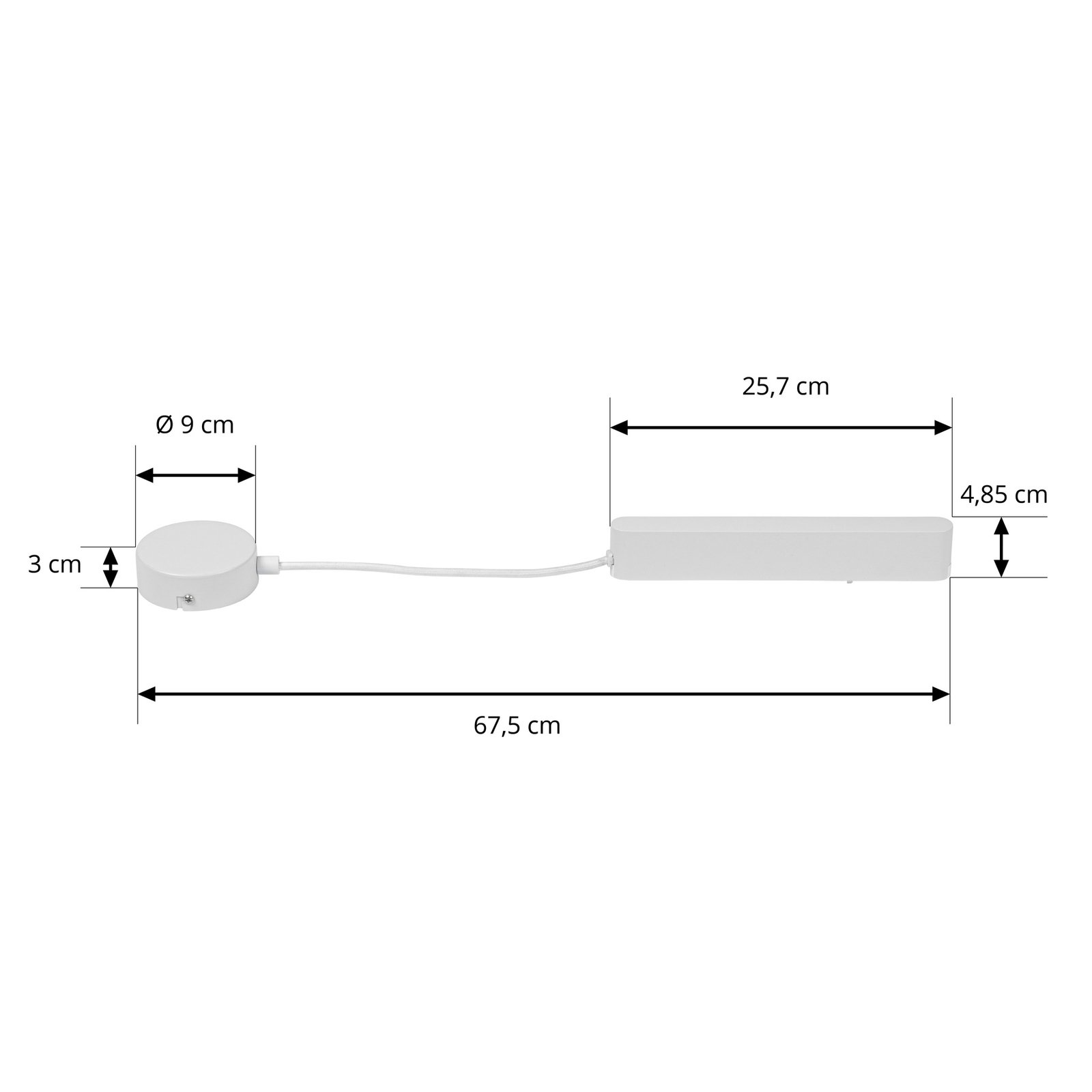 Lindby driver LED Lumaro, blanc, longueur 67,5 cm, 100W