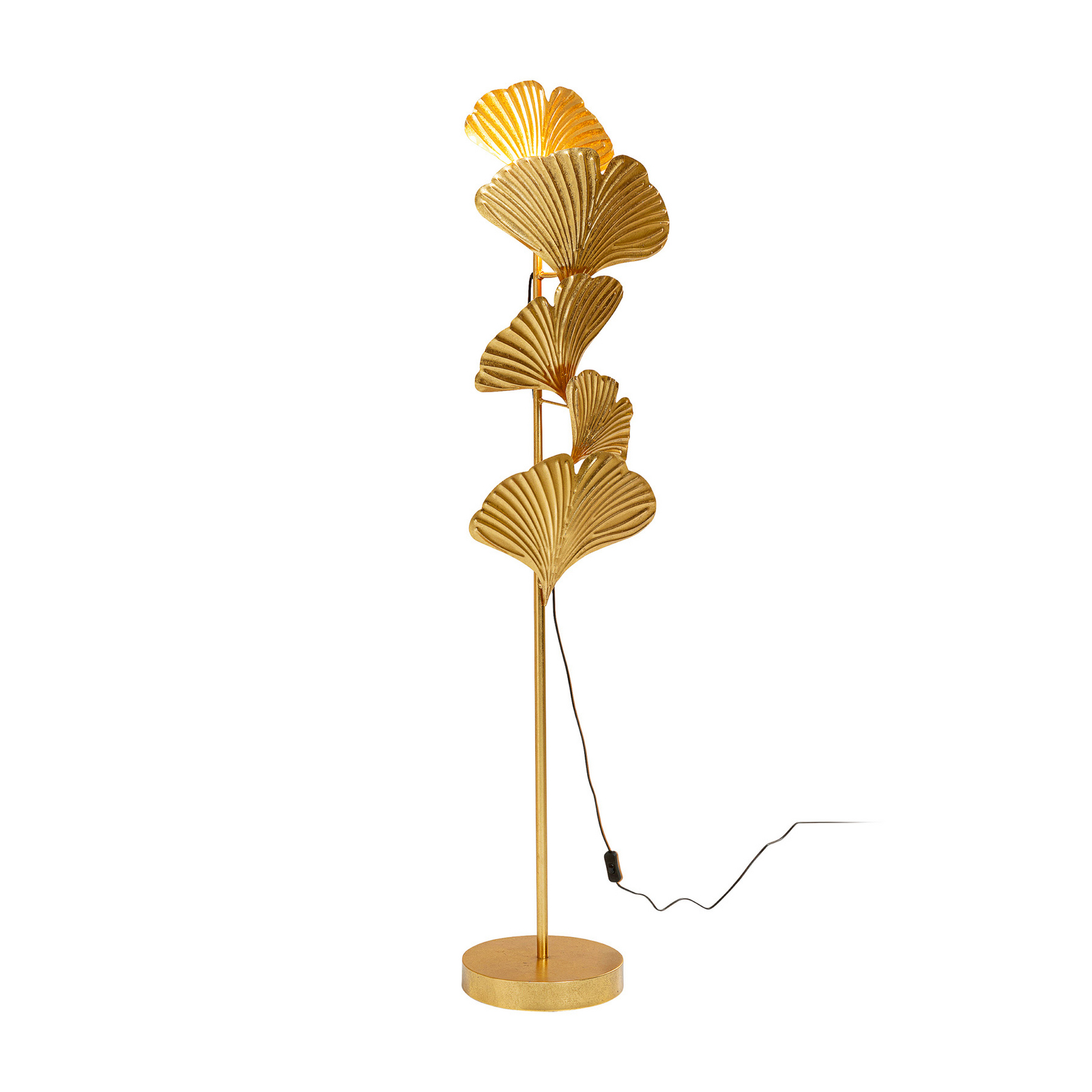 Lampe sur pied KARE Yuva, couleur or, métal, 160 cm, E27