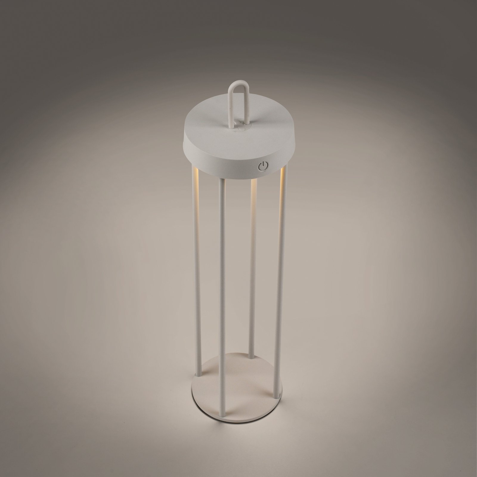 JUST LIGHT. LED-bordlampe Anselm gråbeige 50 cm jern