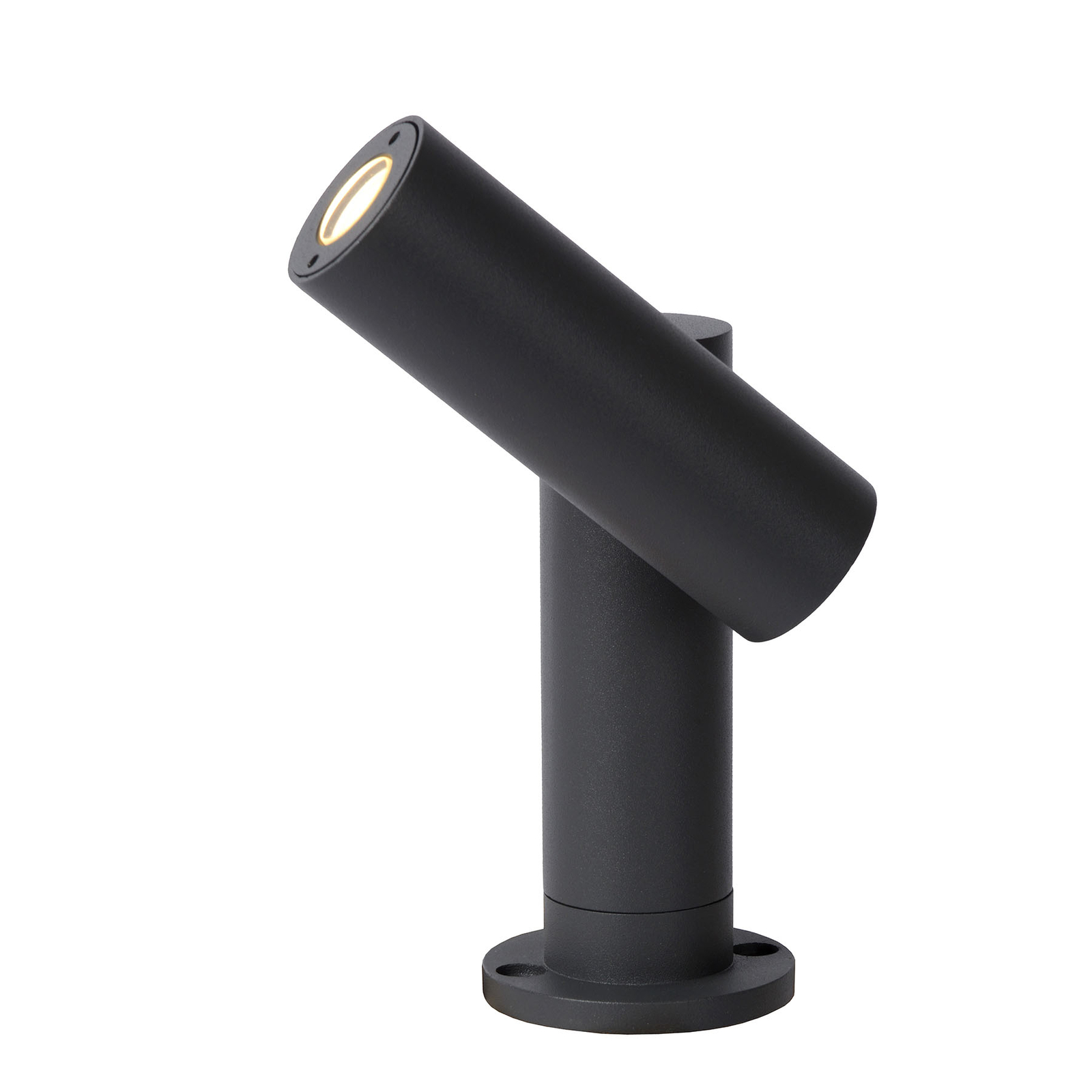 Tatum LED pillar light with a rotatable spotlight