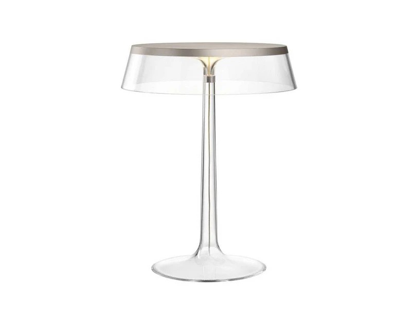 FLOS – Bon Jour T Tischleuchte Matt Chrom/Transparent