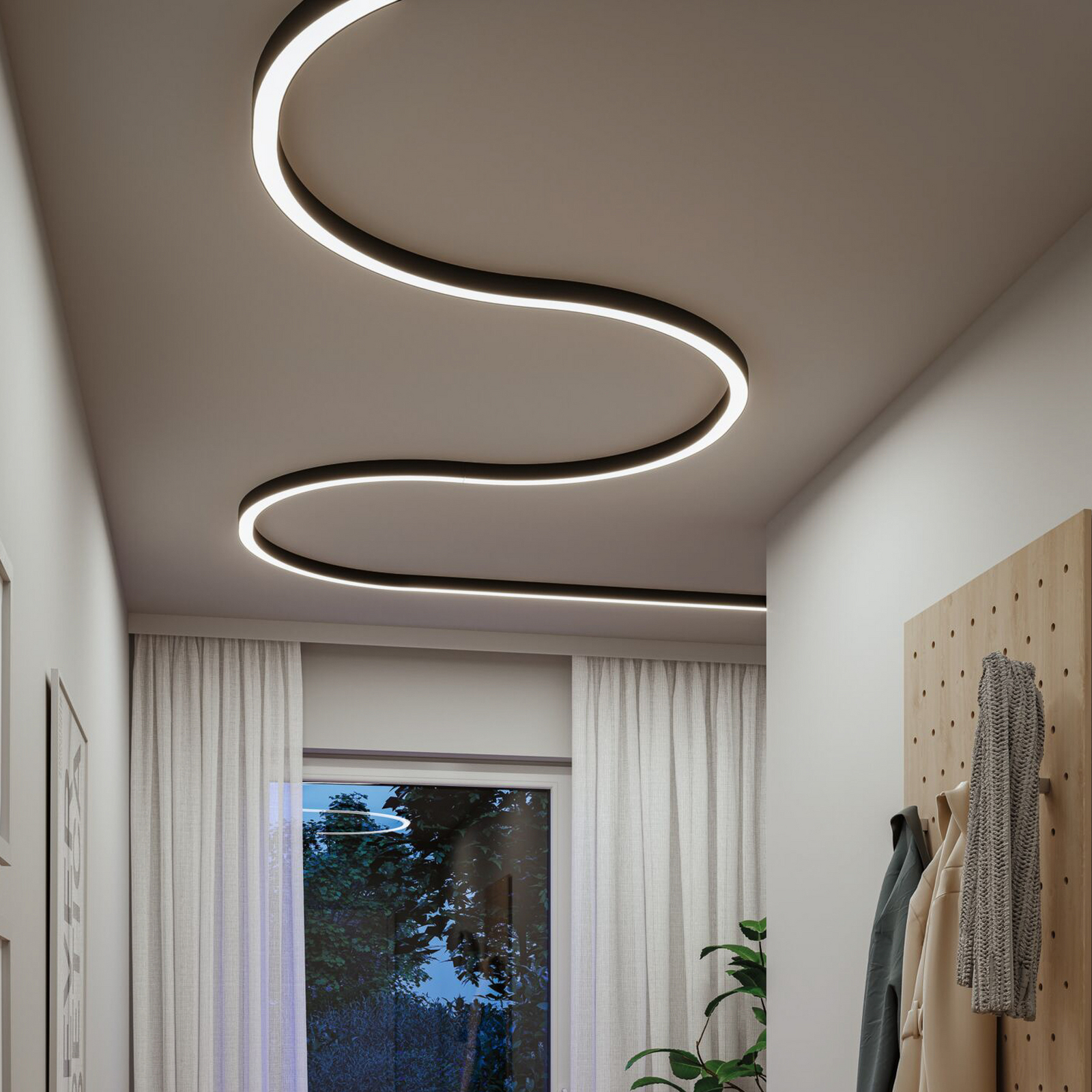 Paulmann LED gaismas sloksne Linion, melna, 90° līkne, 3000 K