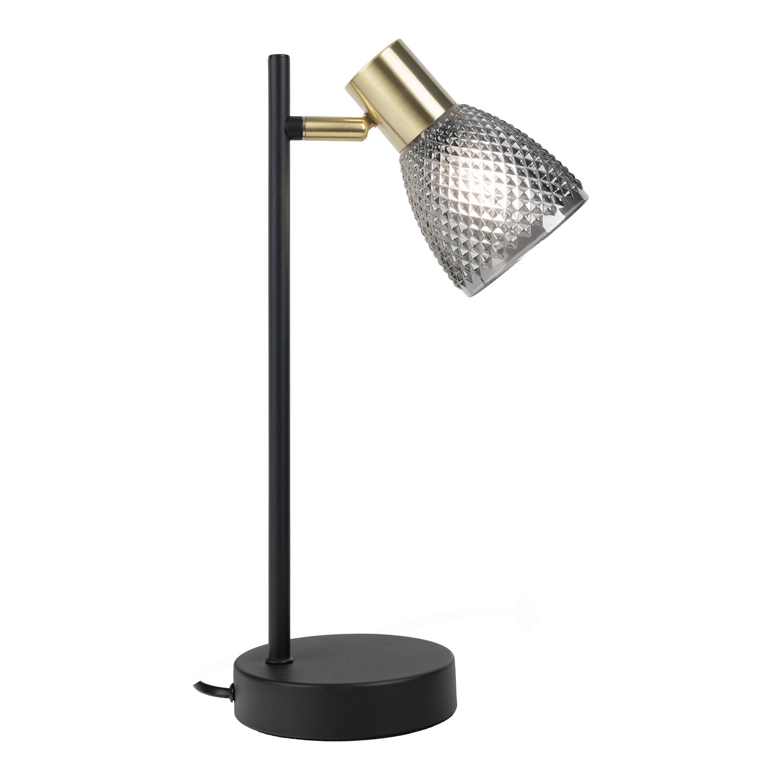 Laualamp Lindita, klaas, suitsuhall, E14, pööratav Laualamp Lindita, klaas, suitsuhall, E14, pööratav