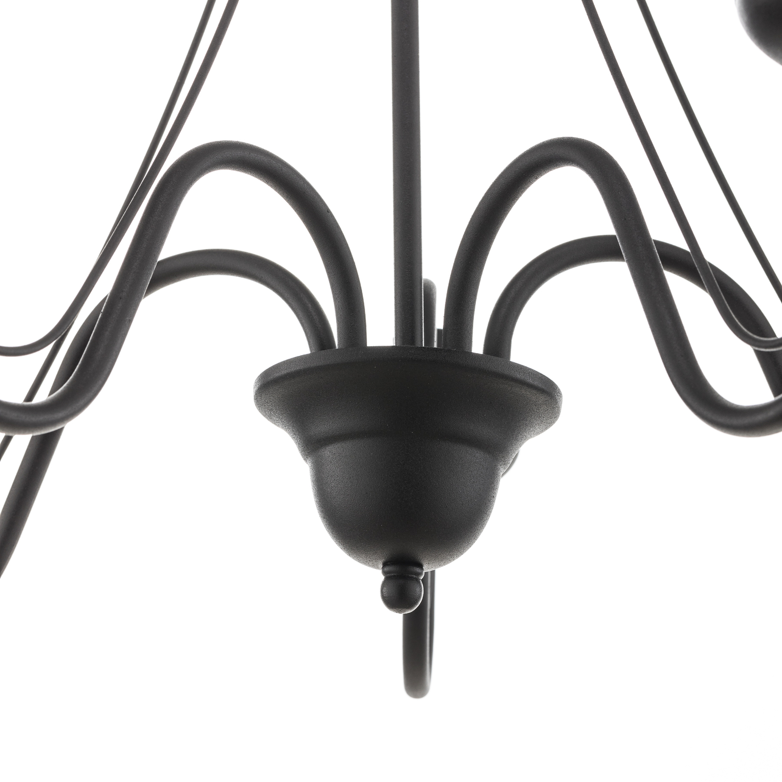 5-lamps kroonluchter Malbo in zwart