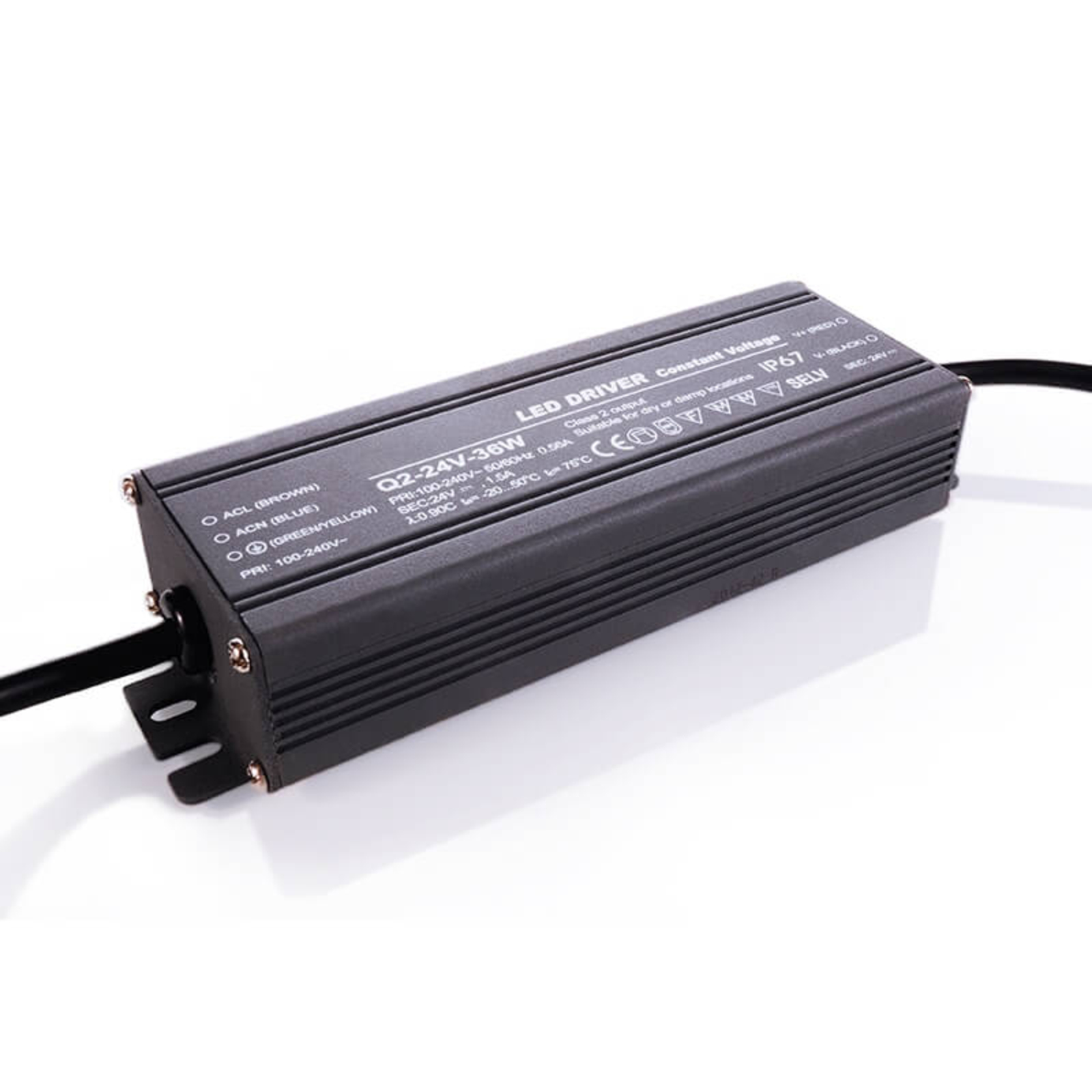 Deko-Light Q2 power supply unit 24V 36W, IP67, plastic, 36 W, L: 17 cm, W: 5.5 cm, H: 3.1 cm