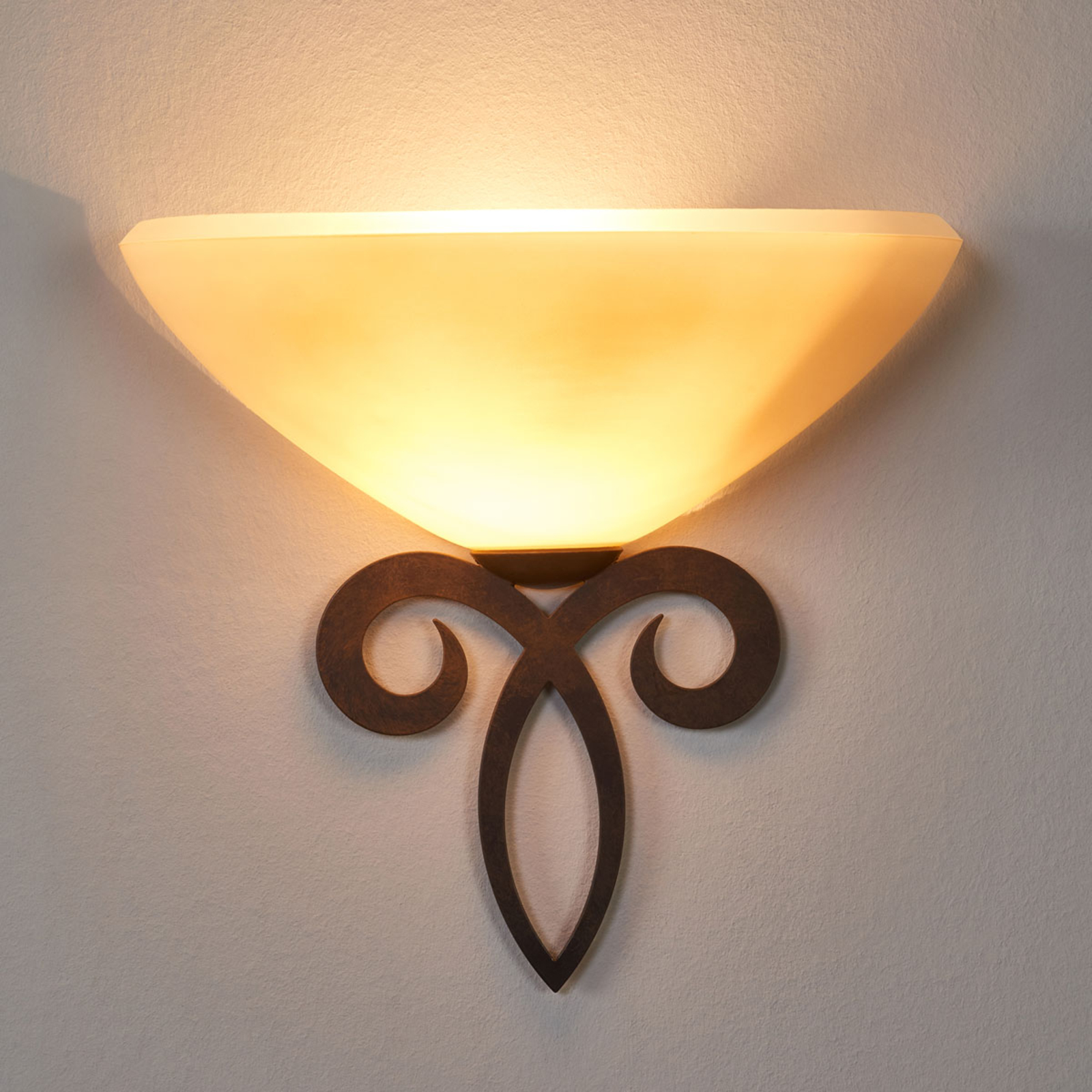 Lam Luca Glas-Wandleuchte im Landhausstil Wandlampe Lampe Leuchte E27 