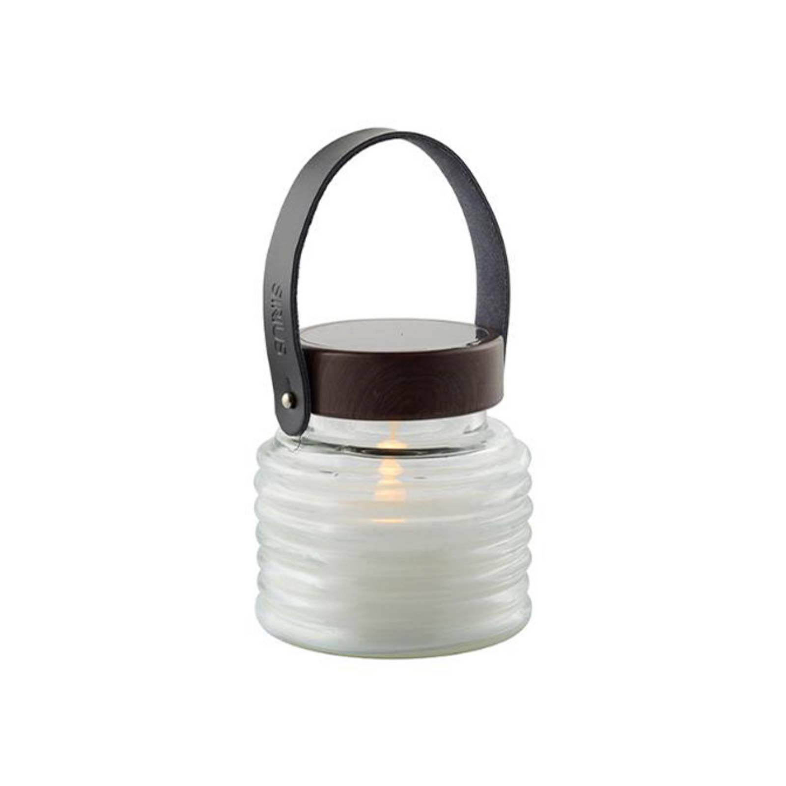 LED-Solarleuchte Aston Jar, Höhe 12 cm, klar/braun, IP44