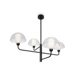 Maytoni Memory pendant light, 4-bulb, black, ceramic, glass