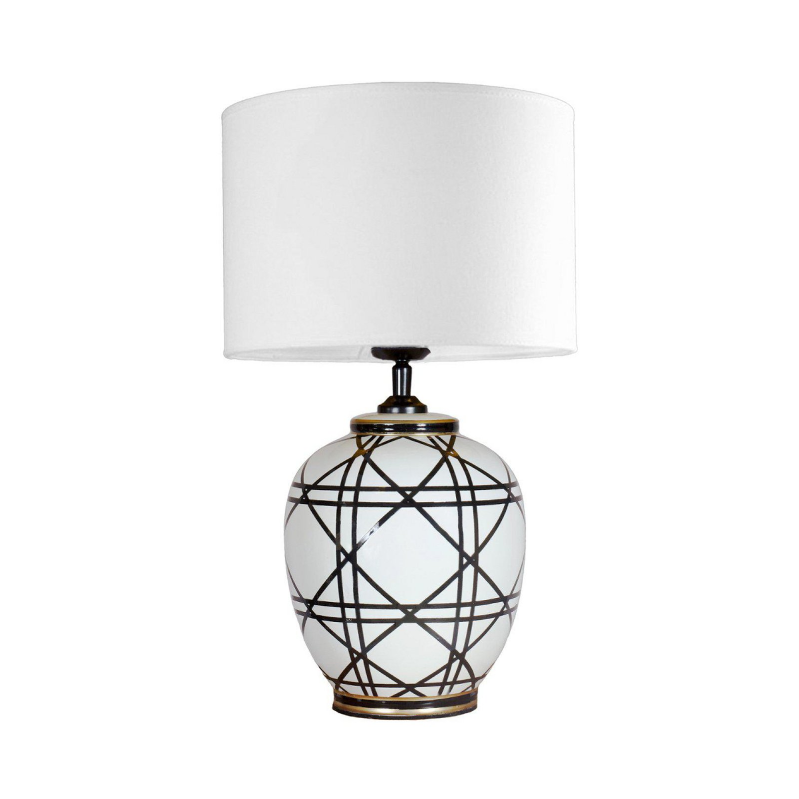 PR Home bordlampe New York, hvit, høyde 46 cm, keramikk