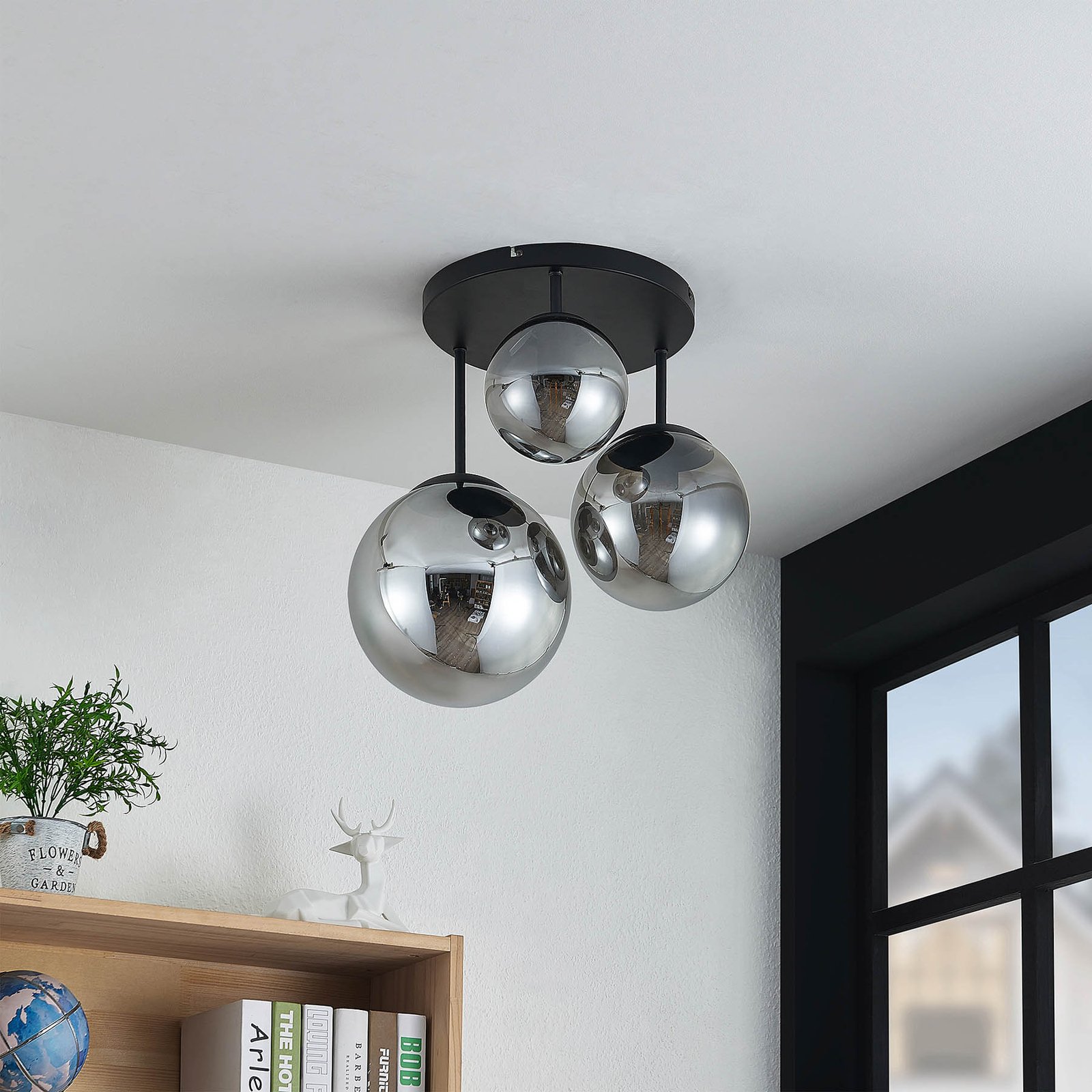 Teeja 3 Round Deckenleuchte Smoke - Lindby