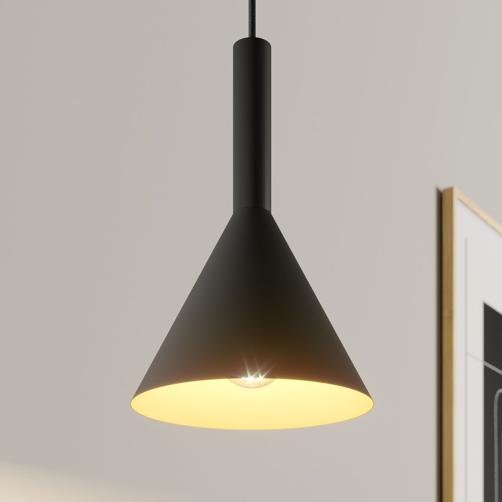 Arcchio Tadej függő lámpa 1izzó 19cm fekete-arany
