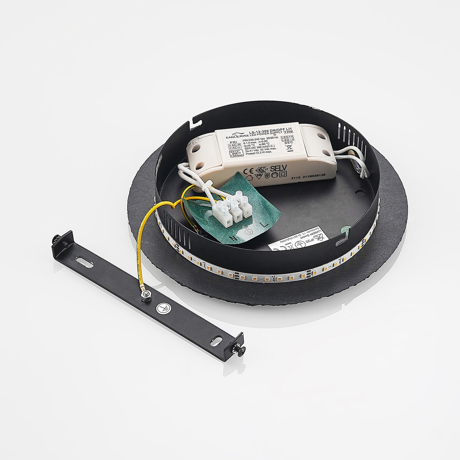 Peetu Round LED Vägglampa Black - Lindby