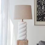 PR Home Spin -pöytälamppu Ø35 cm valkoinen/pellava