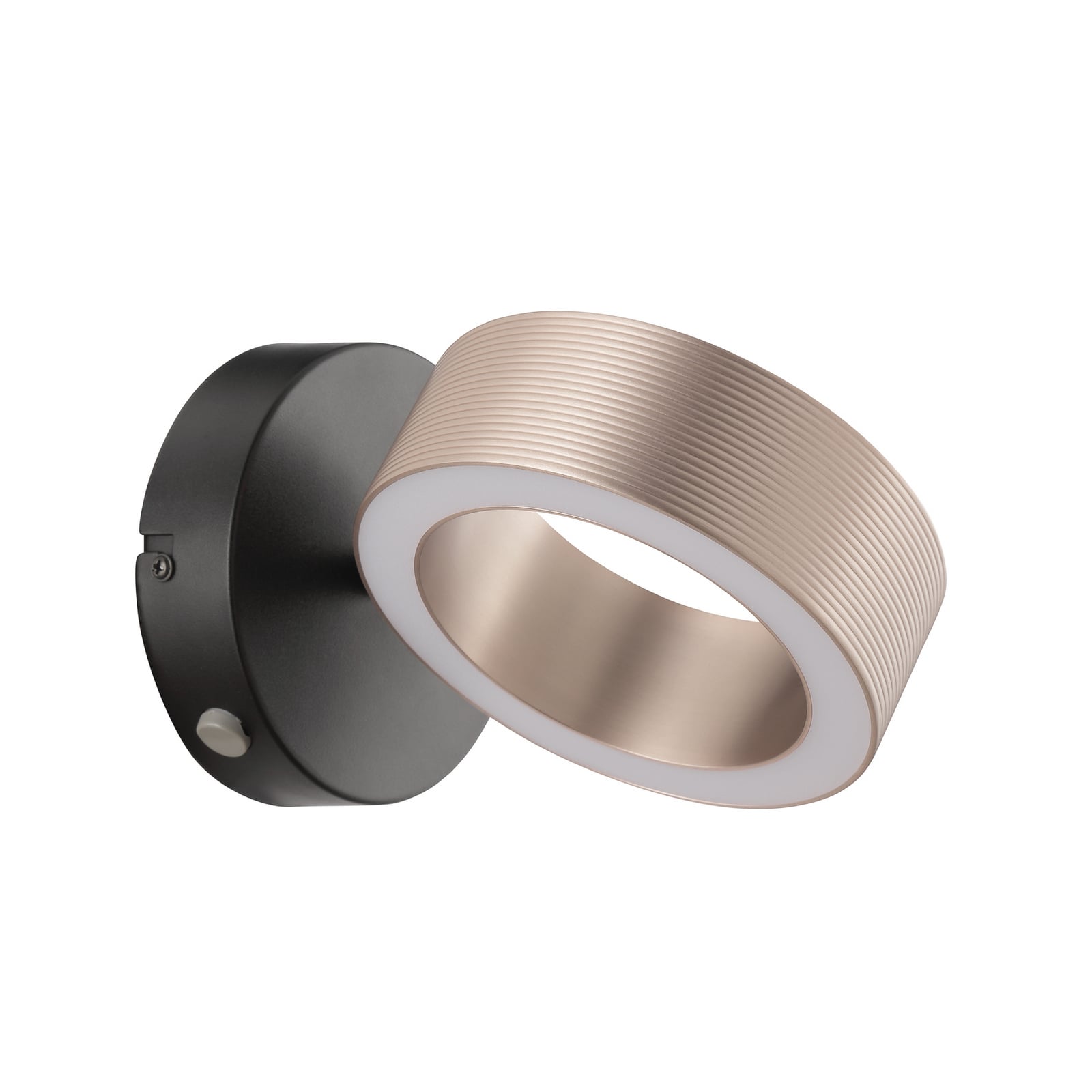 LED-Wandleuchte Axion, schwarz/braun, Höhe 20 cm, dim.