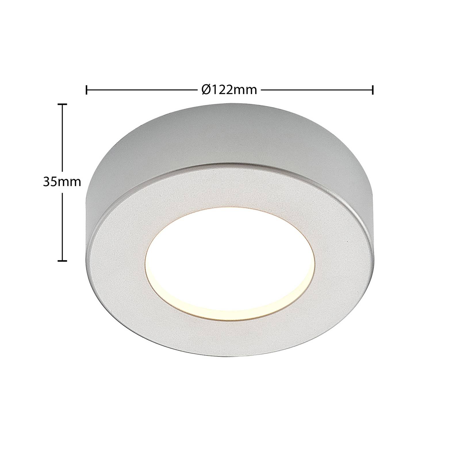 Prios lampa sufitowa LED Edwina, srebrna, 12,2cm, 2szt, ściemniana