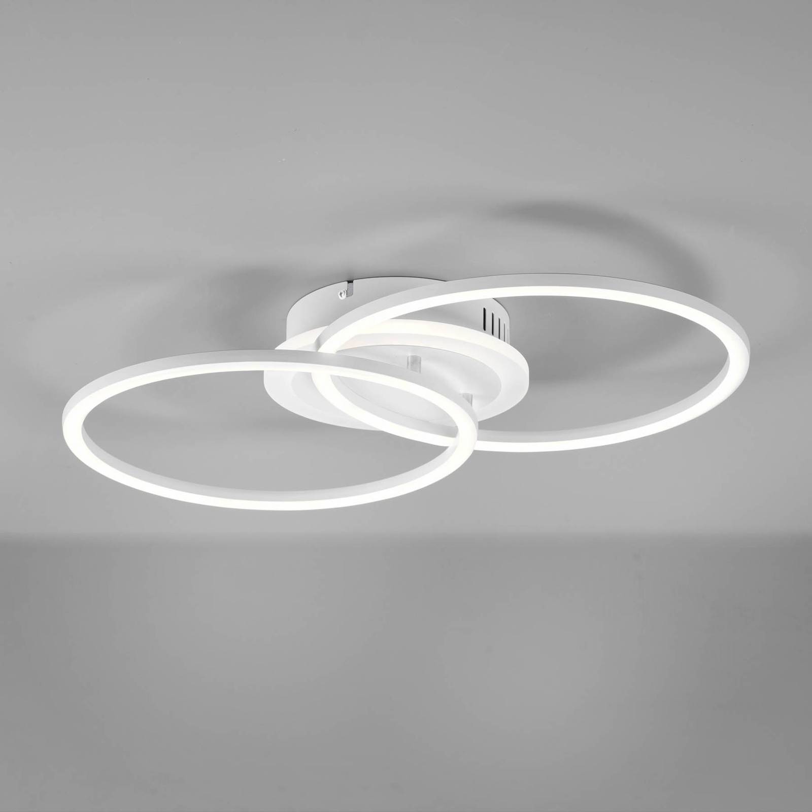 LED-taklampe Venida med ringdesign hvit