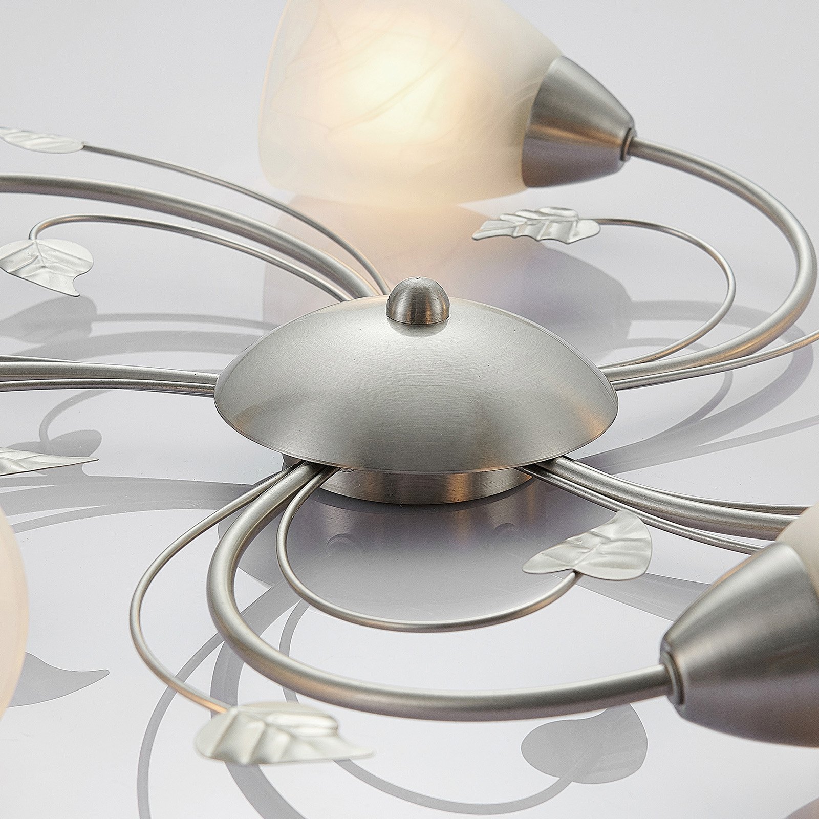 Yannie 5 Lampa Sufitowa Nickel/Opal - Lindby