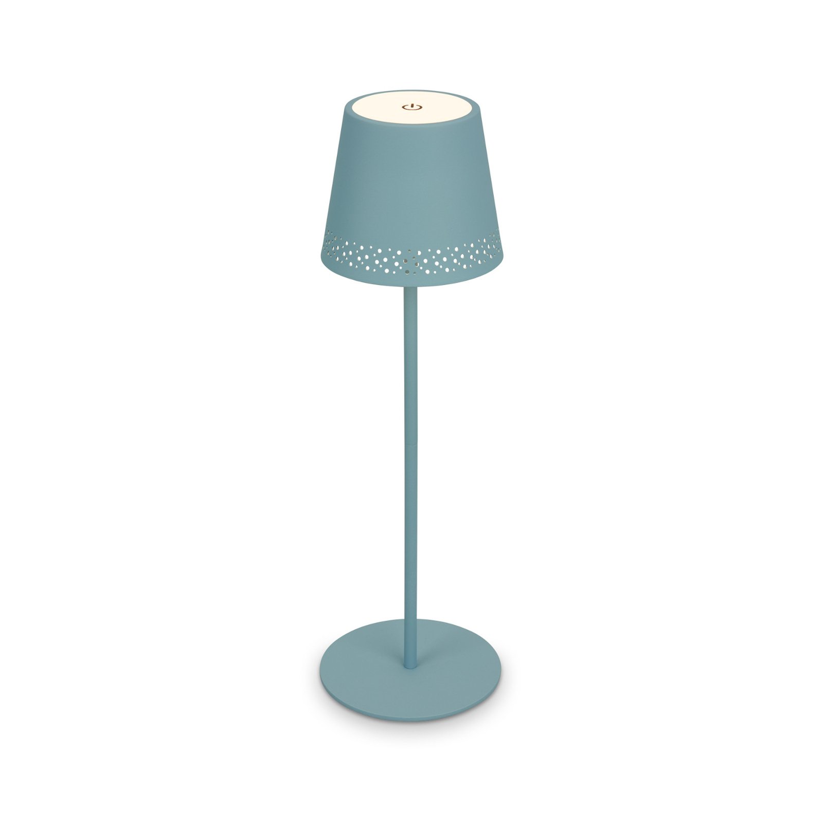 Kiki LED table lamp battery 3,000 K, pigeon blue