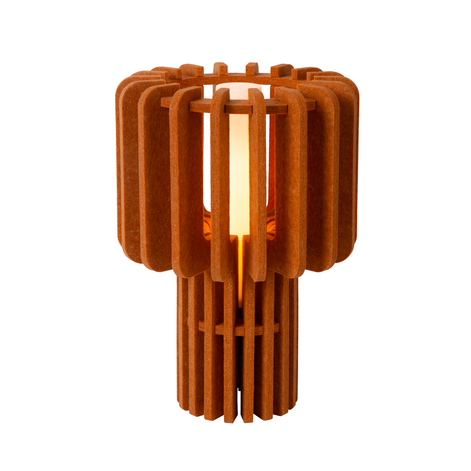 Bordslampa Rollo, terrakotta, höjd 35 cm, filt/glas/metall Bordslampa Rollo, terrakotta, höjd 35 cm, filt/glas/metall