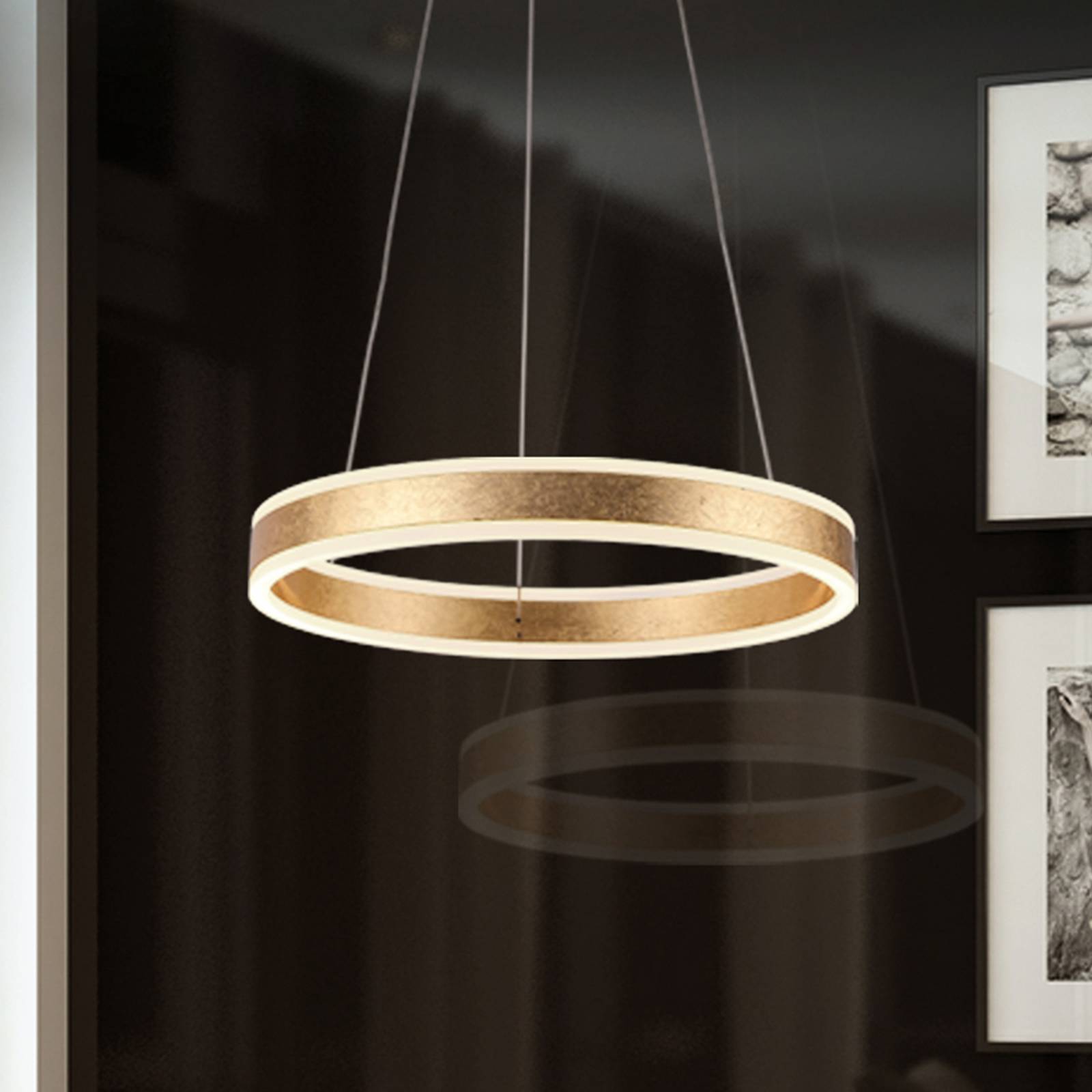 LED-Hängeleuchte Helia, goldfarben, Ø 50 cm, Metall günstig online kaufen