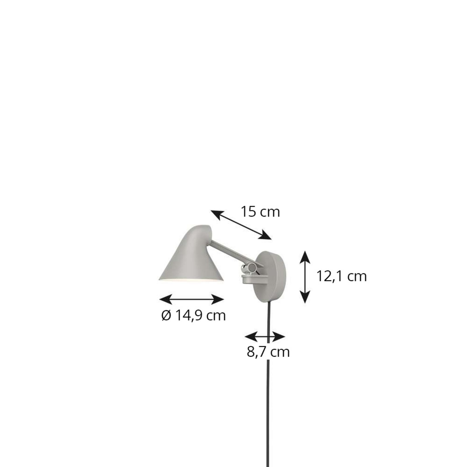 NJP Box Short LED-Wandlampe, 2700K, grau - Louis Poulsen