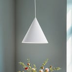 Cono pendant light, white, Ø 25 cm, steel, 1-bulb