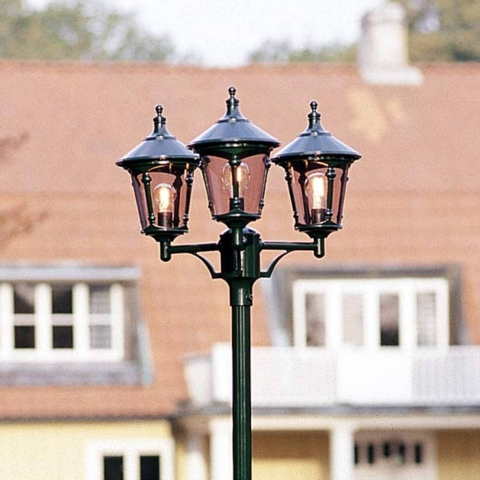 Konstsmide Lampadaire d'extérieur Virgo, 3 lampes, vert foncé