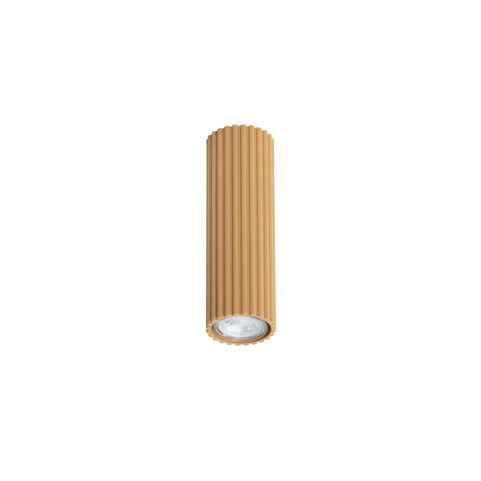 Carbon ceiling light, gold-coloured, height 20 cm, aluminium