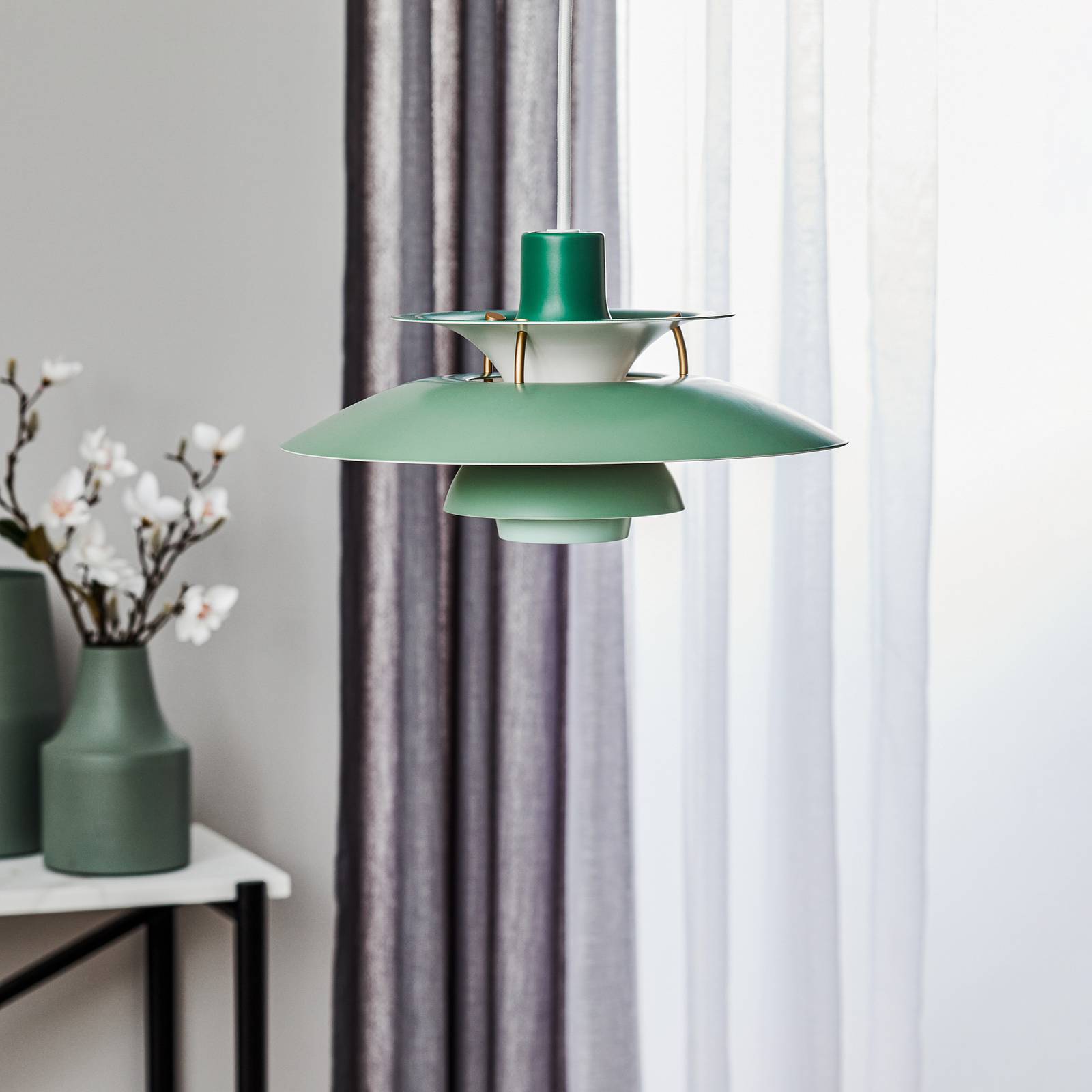 Louis Poulsen PH 5 Mini – lampa wisząca, zielona