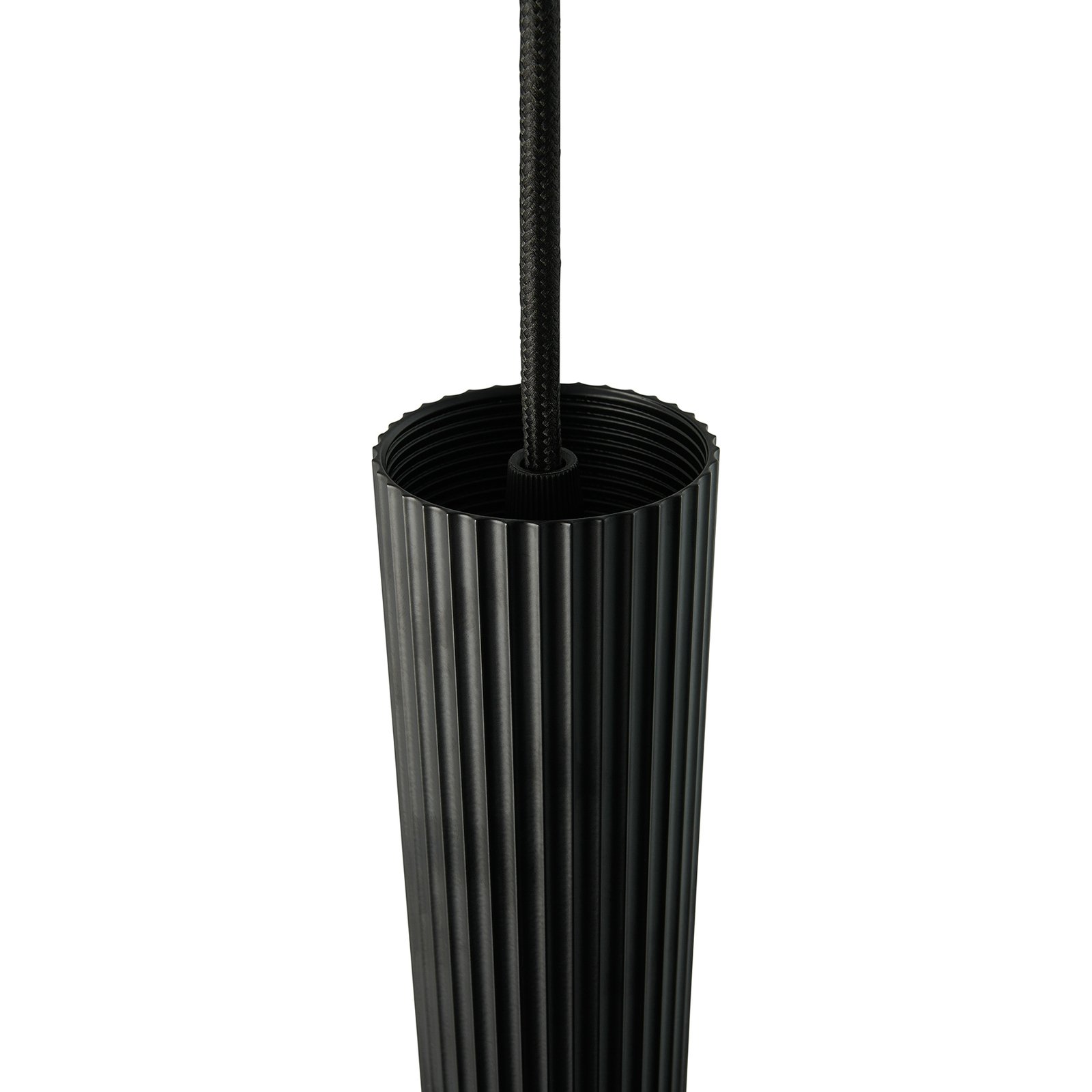Viseća svjetiljka Vico, četiri žarulje, duga, metalna, crna