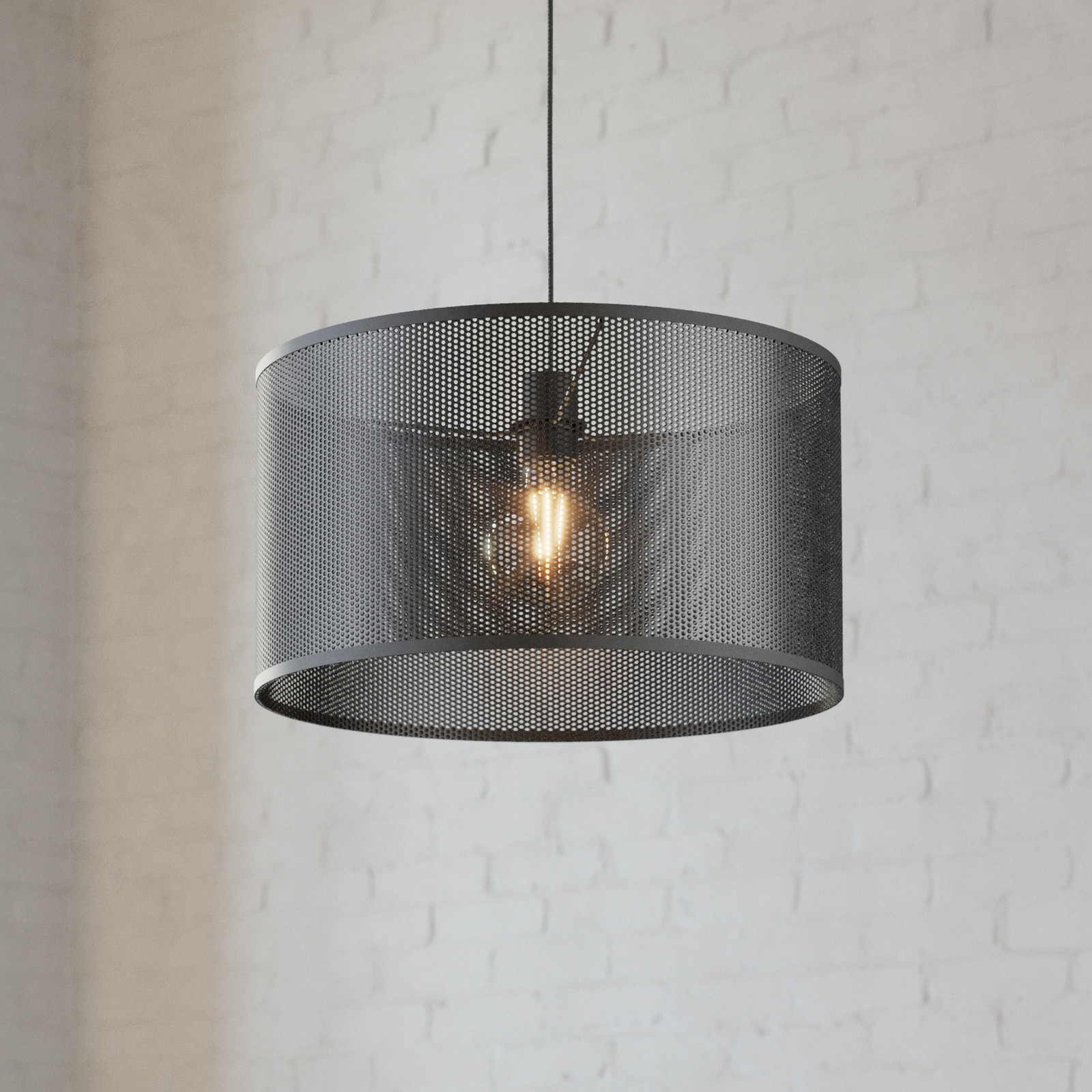 EGLO Lampă suspendată Manby Ø 45 cm negru oțel - Camera de zi / sufragerie - Design industrial - Metal