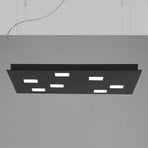 Square Quarter LED pendant light, black