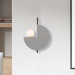 Wall light 22205, grey, metal, opal glass, Ø 26 cm, G9