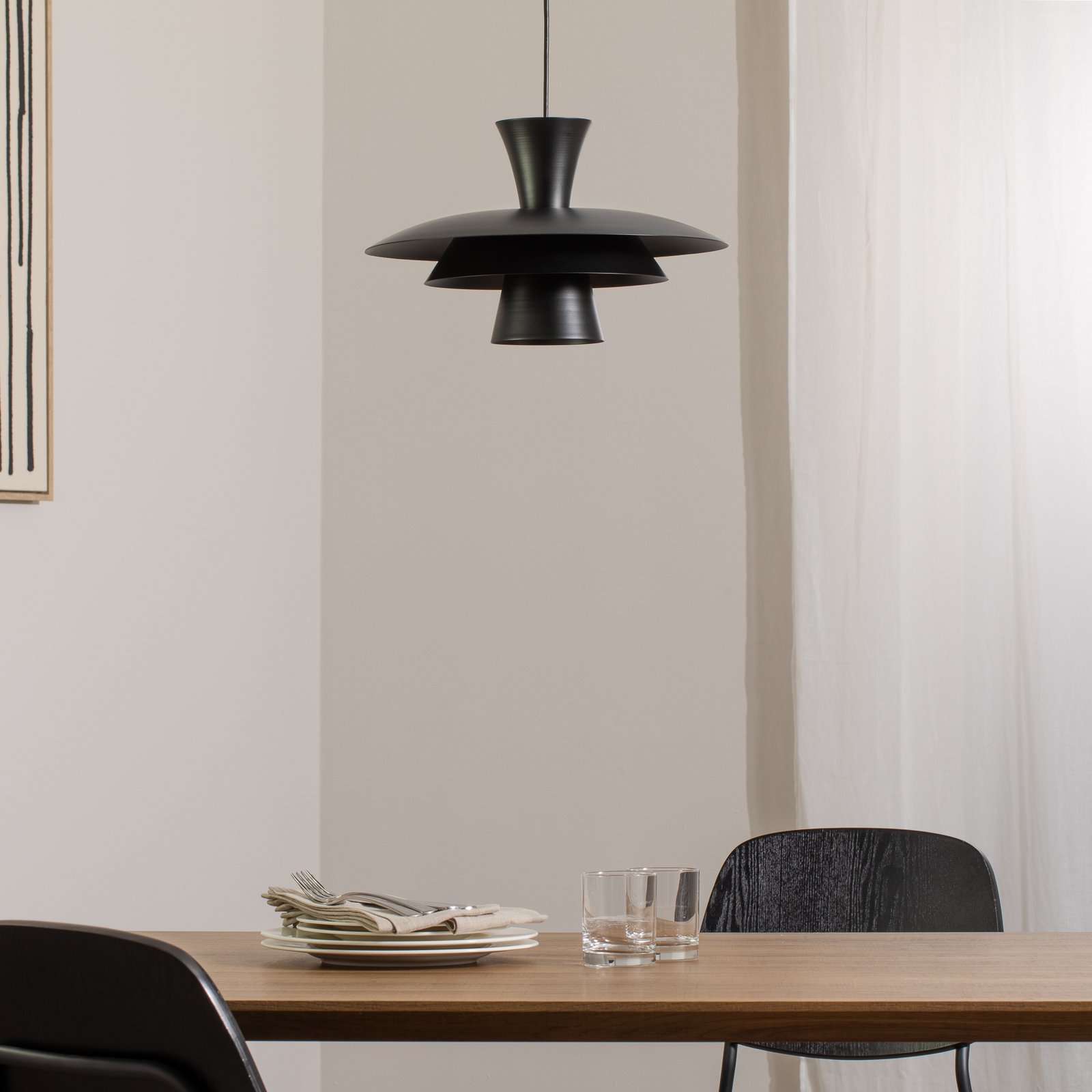 Lampada a sospensione Plato, nero, metallo, Ø 38 cm, E27