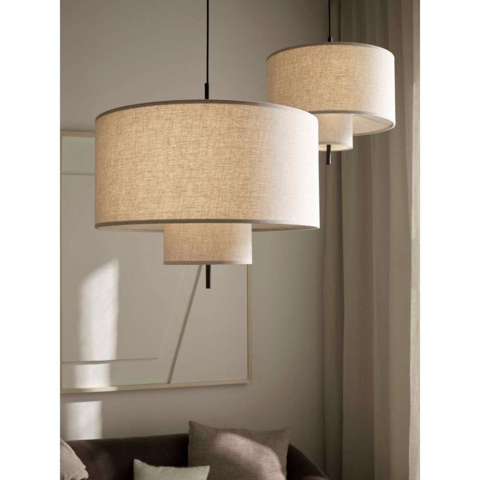 Margin Lampada a Sospensione Beige Canvas Ø70 - New Works