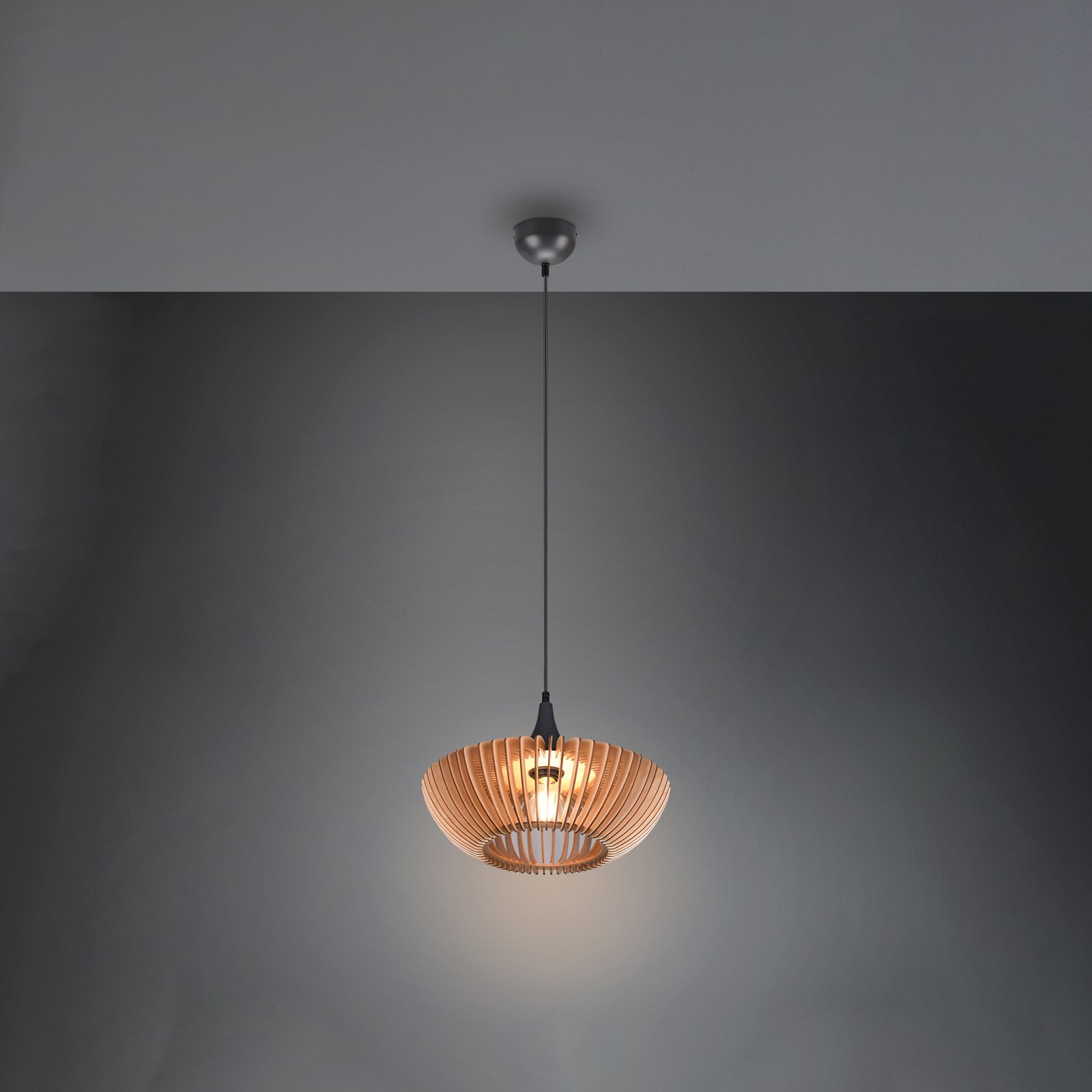 Hanglamp Colino van houtlamellen, hout licht